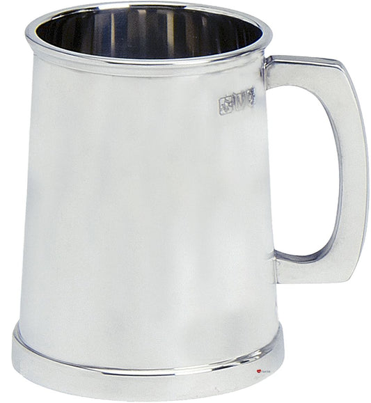 Pewter Tankard Charles II Plain Polished Finish 1pt Engravable