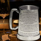 The Kings Shilling 1pt Glass Bottom Pewter Beer Tankard Engraved Custom Text