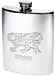 6oz Pewter Hip Flask with Welsh CYMRU National Dragon Design Polished Screw