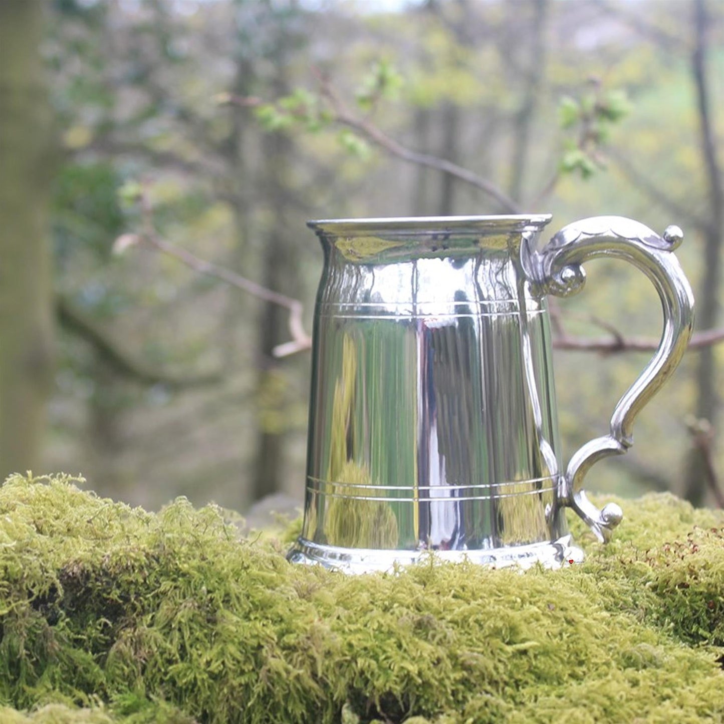 Pewter Tankard 1 Pint Old London Shaped Double Lines Perfect for Engraving