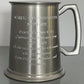 Pewter Tankard 1 Pint Plain Satin Square Handle Perfect for Engraving