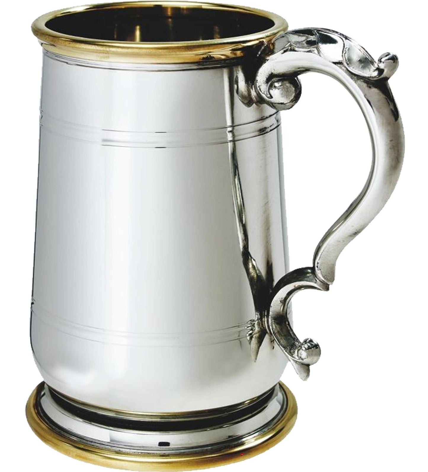 Pewter Tankard 1 Pint Hallam Style Jacobean Brass Detail Perfect for Engraving