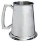 Pewter Tankard Handmade 1pt Double Lined Engravable English Pewter Glass Base