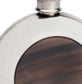 6oz Round Flask With Real Horn Insert Great Gift Made From High Quality Pewter