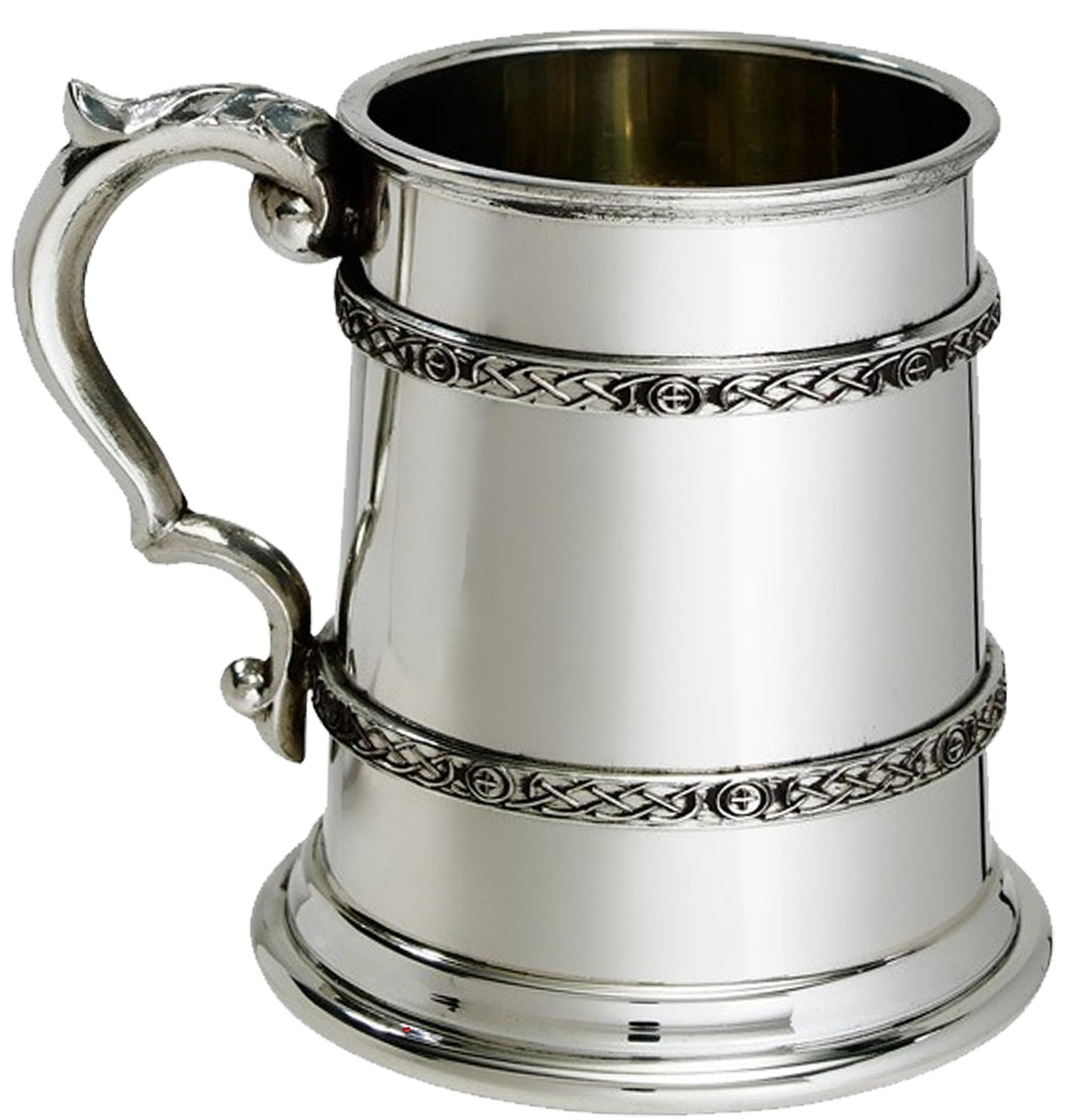 Tankard Half Pint Double Celtic Band Georgian Style Handle Perfect for Engraving