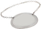 Plain Lined Oval Pewter Decanter Label Silver Plated Chain Perfect for Engraving