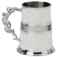 Pewter Tankard Handmade 1pt Tribal Band Polished Finish Unique Handle Engravable