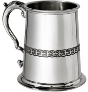 1 Pint Pewter Tankard With Celtic Lion Design Scroll Handle