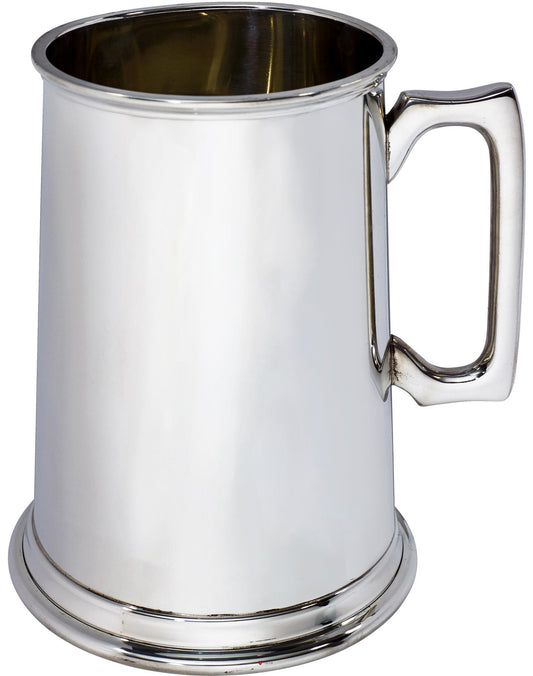 Pewter 4 Pint Tankard Giant Straight Style Square Handle Perfect for Engraving