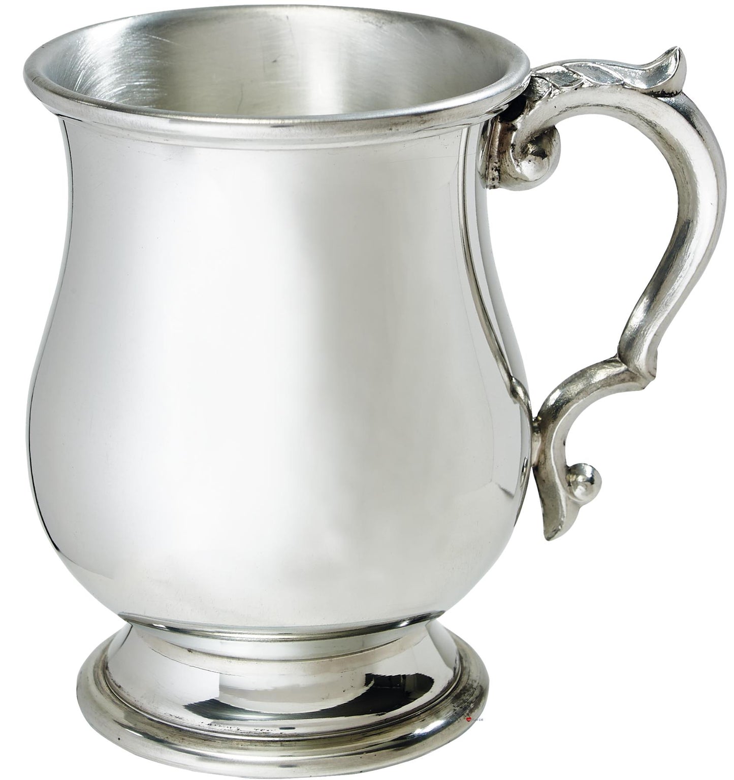 Half Pint Tankard Georgian Style Body Scroll Handle Pewter Perfect for Engraving