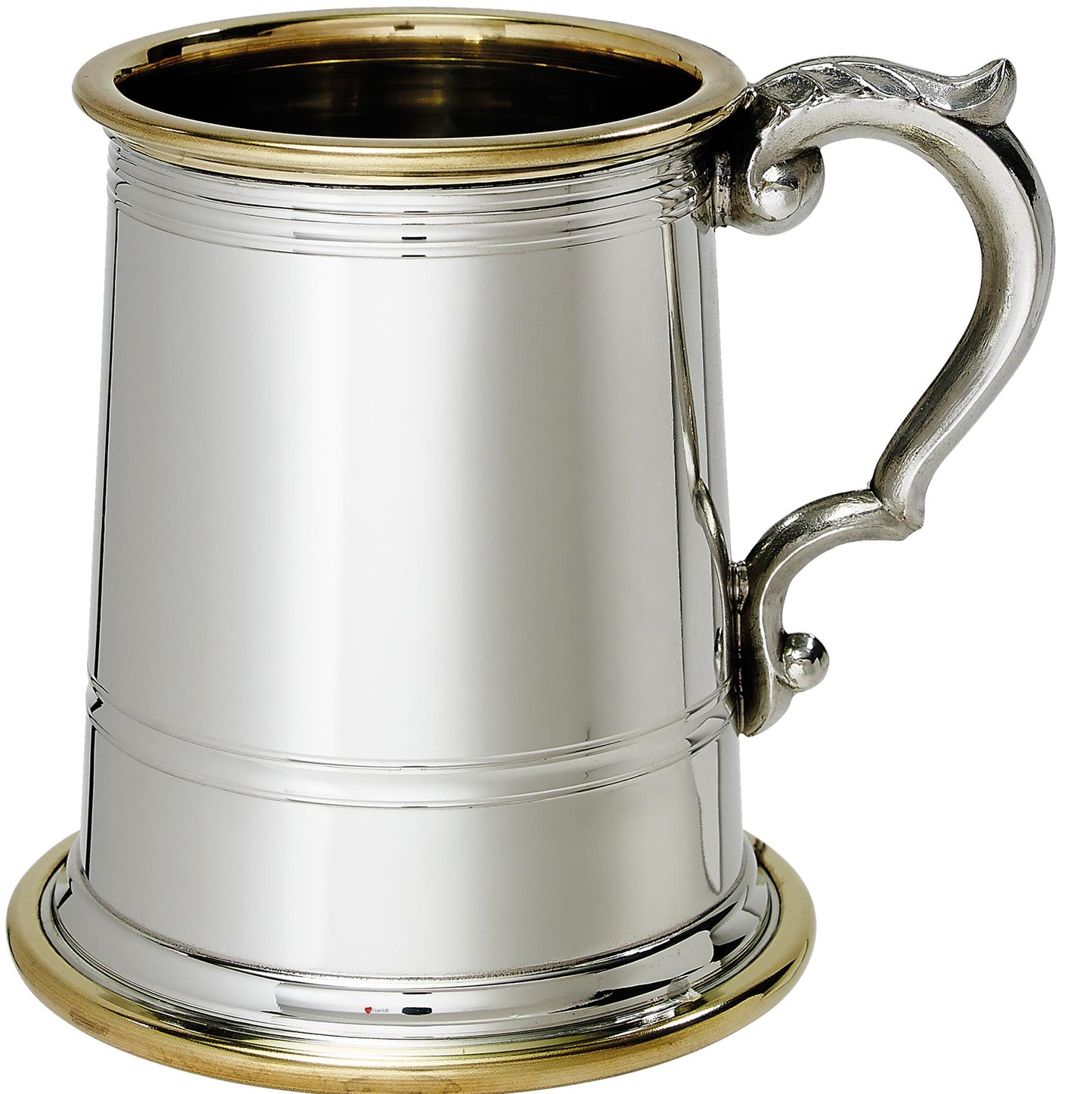 Half Pint Tankard Wortley Brass Plus Lines Scroll Handle Perfect for Engraving