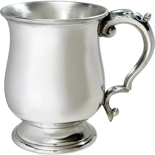 Pewter Tankard 1 Pint Georgian Shaped Plain Polished Perfect for Engraving