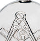 6oz Round Hip Flask With Embossed Masonic Design Great Gift Made From Pewter