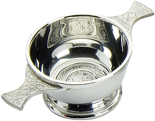 Celtic Motif Scottish Quaich Celtic Handle 2" 4" Pewter Bowls Cups of Friendship