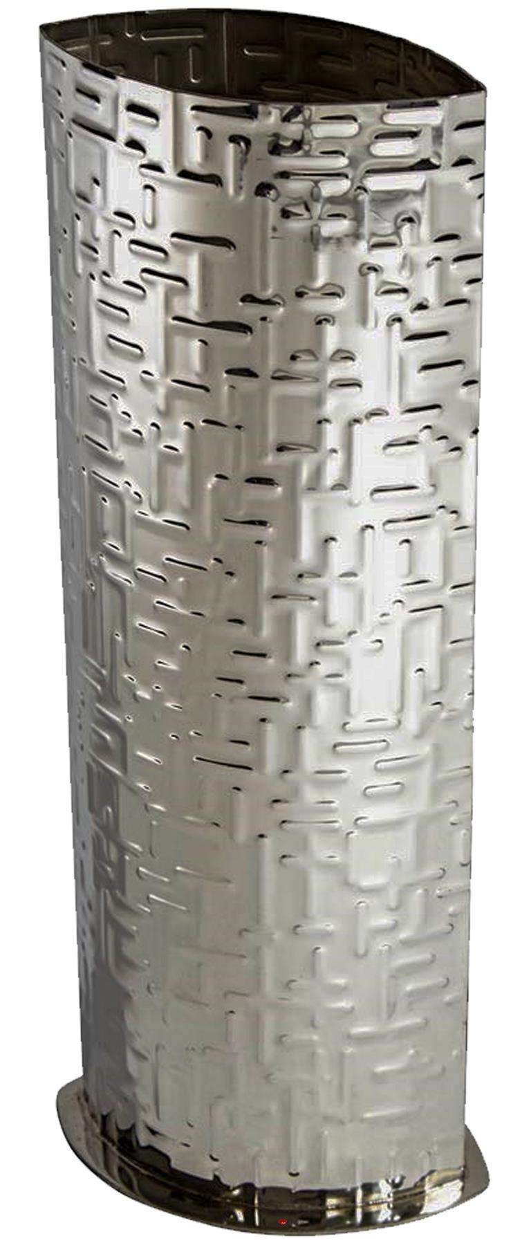 Large 10 inch Pewter Vase Embossed all over with Metropolitan Pattern