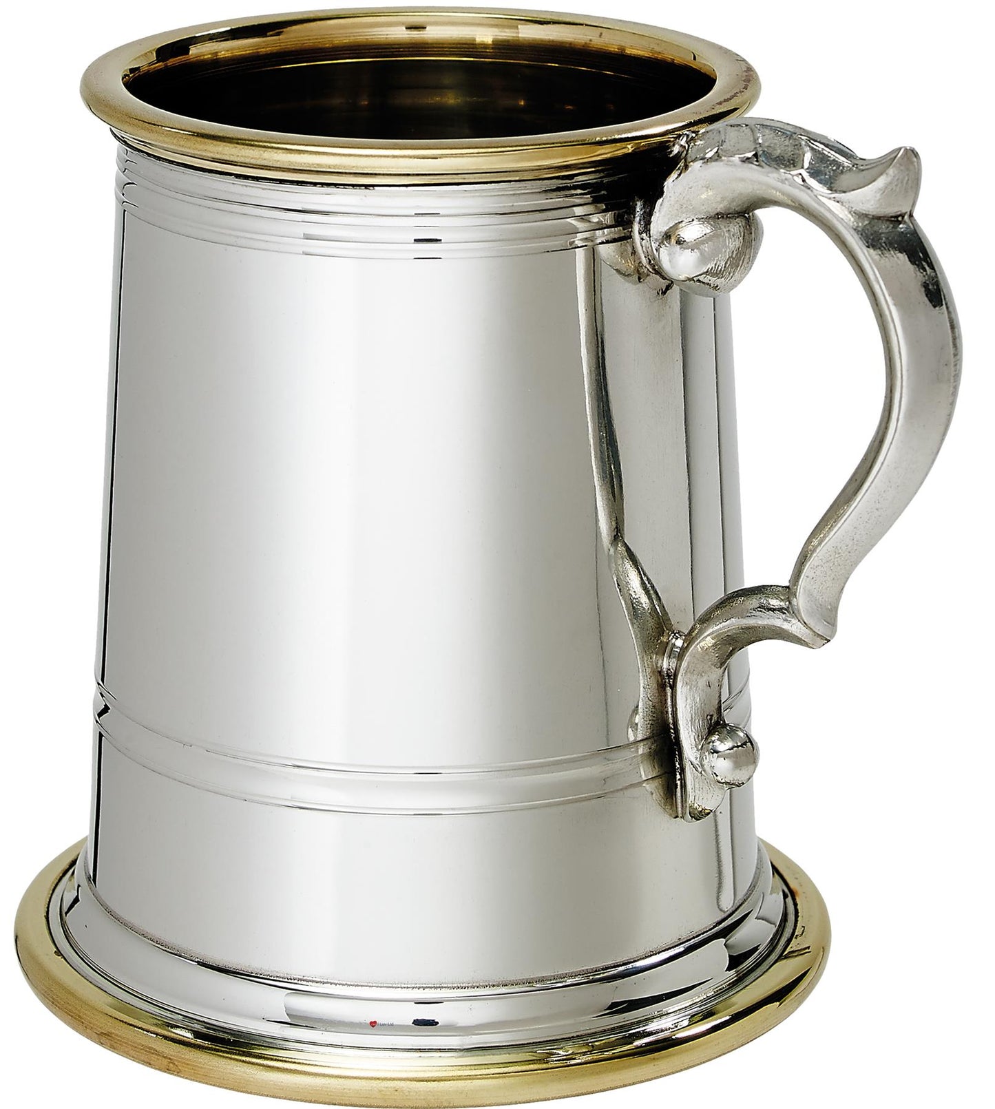 Half Pint Tankard Wortley Brass Plus Lines Scroll Handle Perfect for Engraving