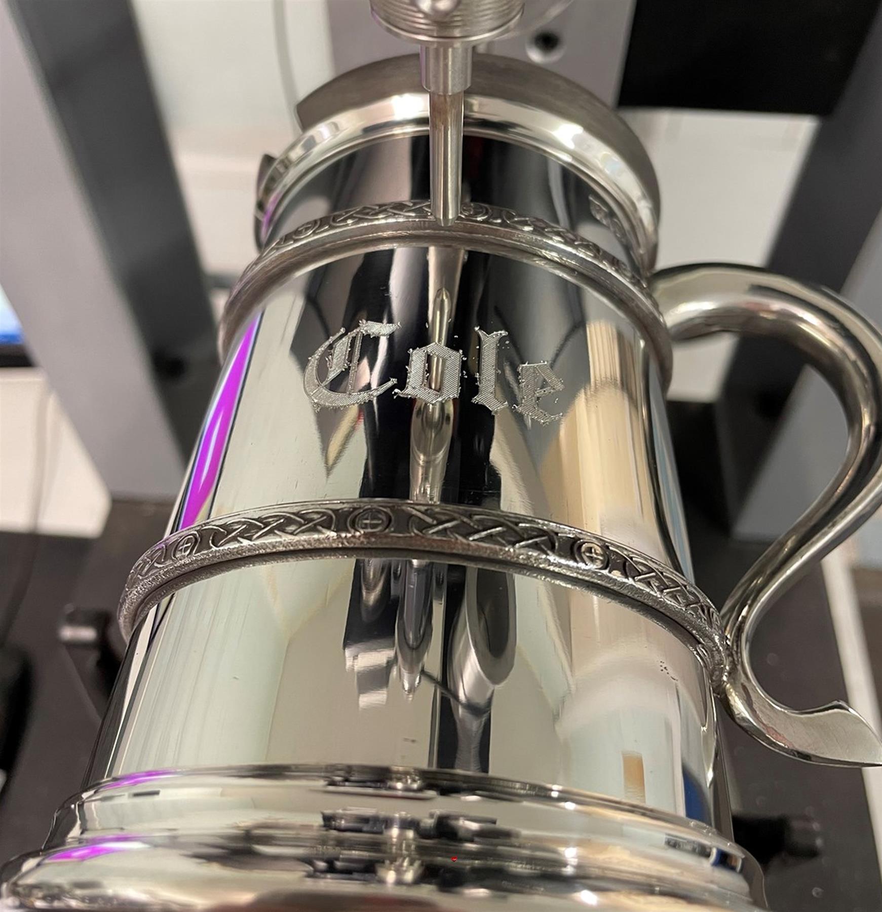 Pewter Tankard 1 Pint Double Celtic Band with Feature Touchmark