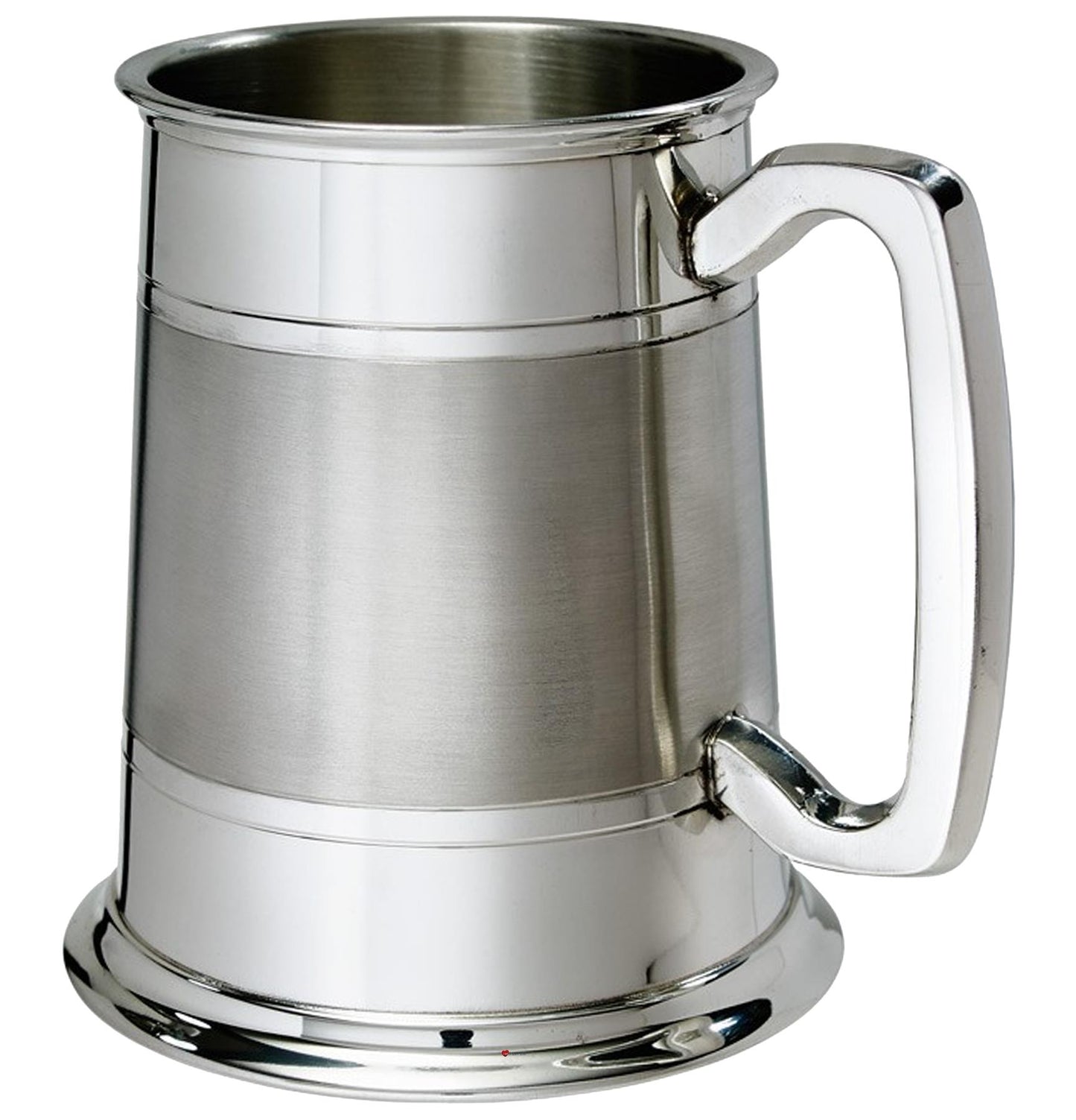 Pewter Tankard 1 Pint Double Lined Satin Band Handle Perfect for Engraving