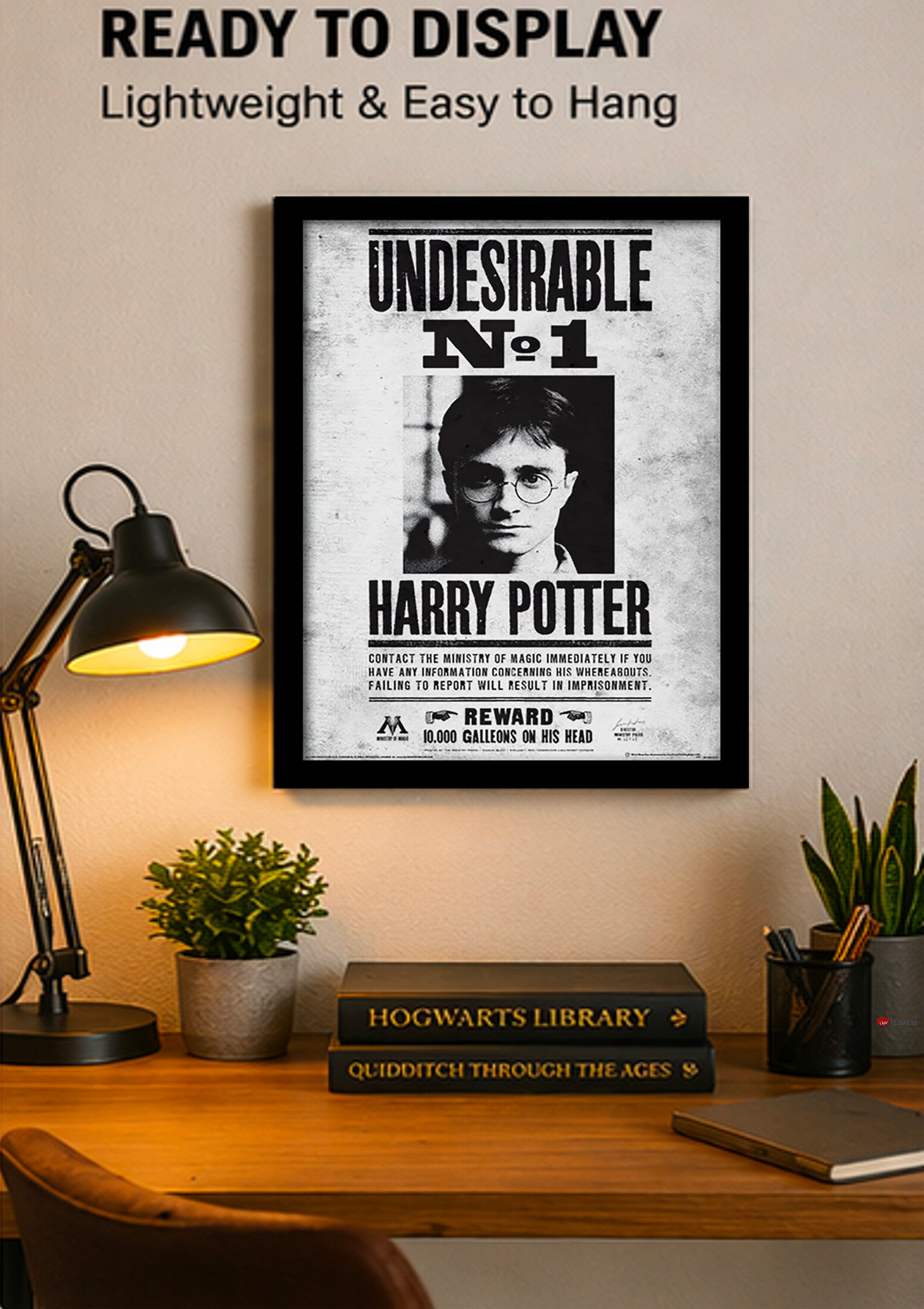 Harry Potter Undesirable No.1 Framed Poster 30x40cm – Ministry of Magic Wanted Wall Art Print Collector Display