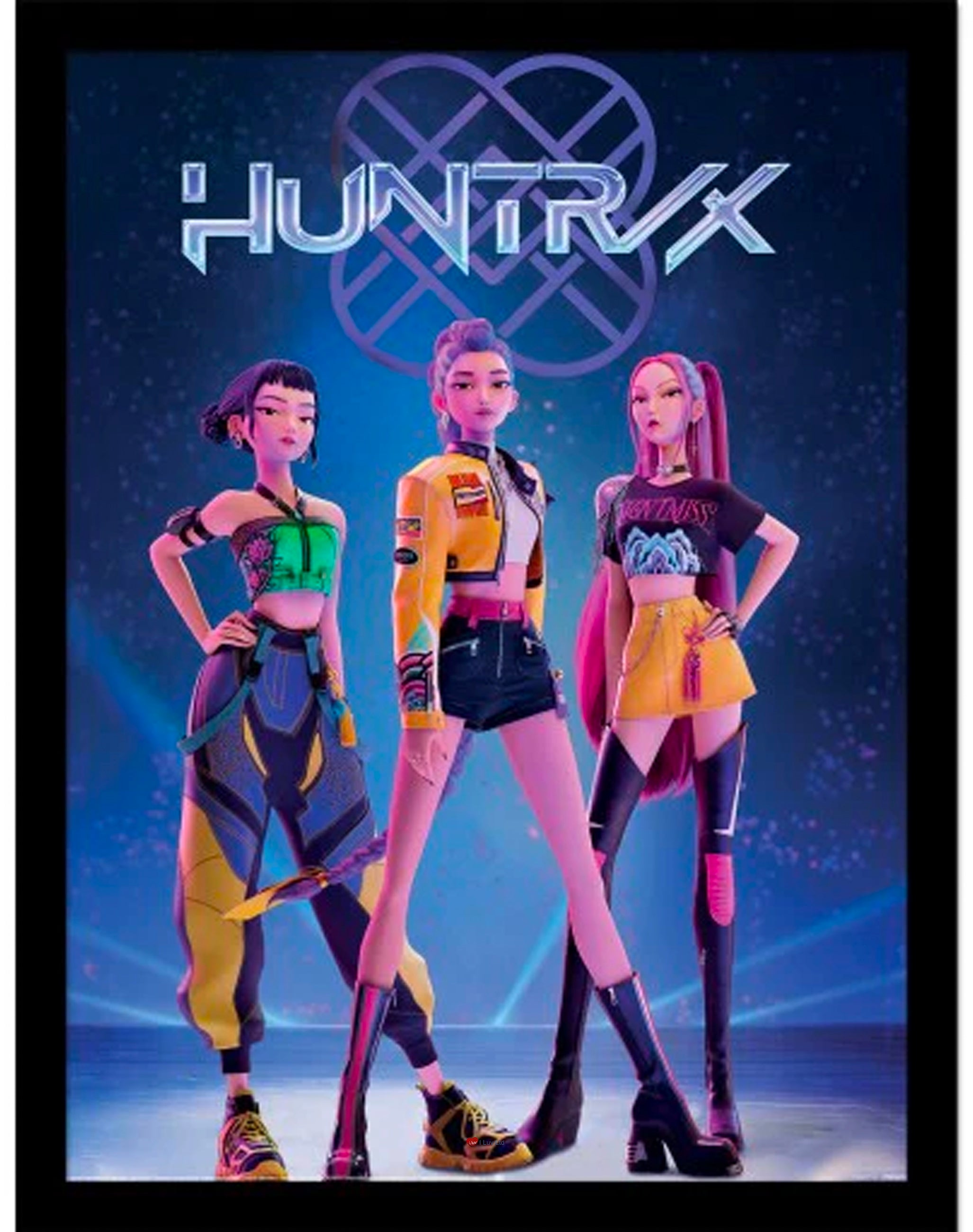 K-Pop Demon Hunters Huntrix Framed Poster 30x40cm – Rumi Zoey Mira Wall Art Display Print
