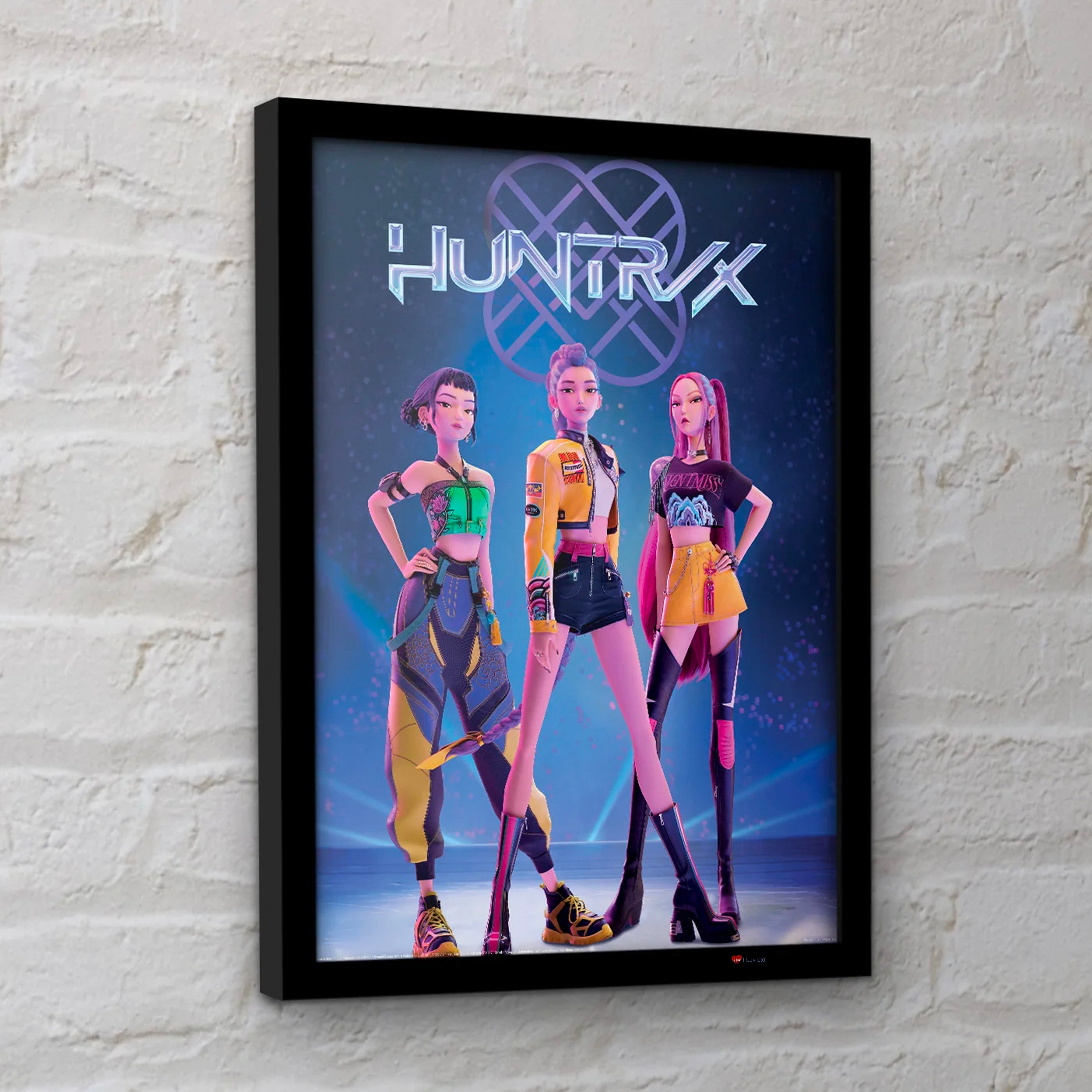 K-Pop Demon Hunters Huntrix Framed Poster 30x40cm – Rumi Zoey Mira Wall Art Display Print
