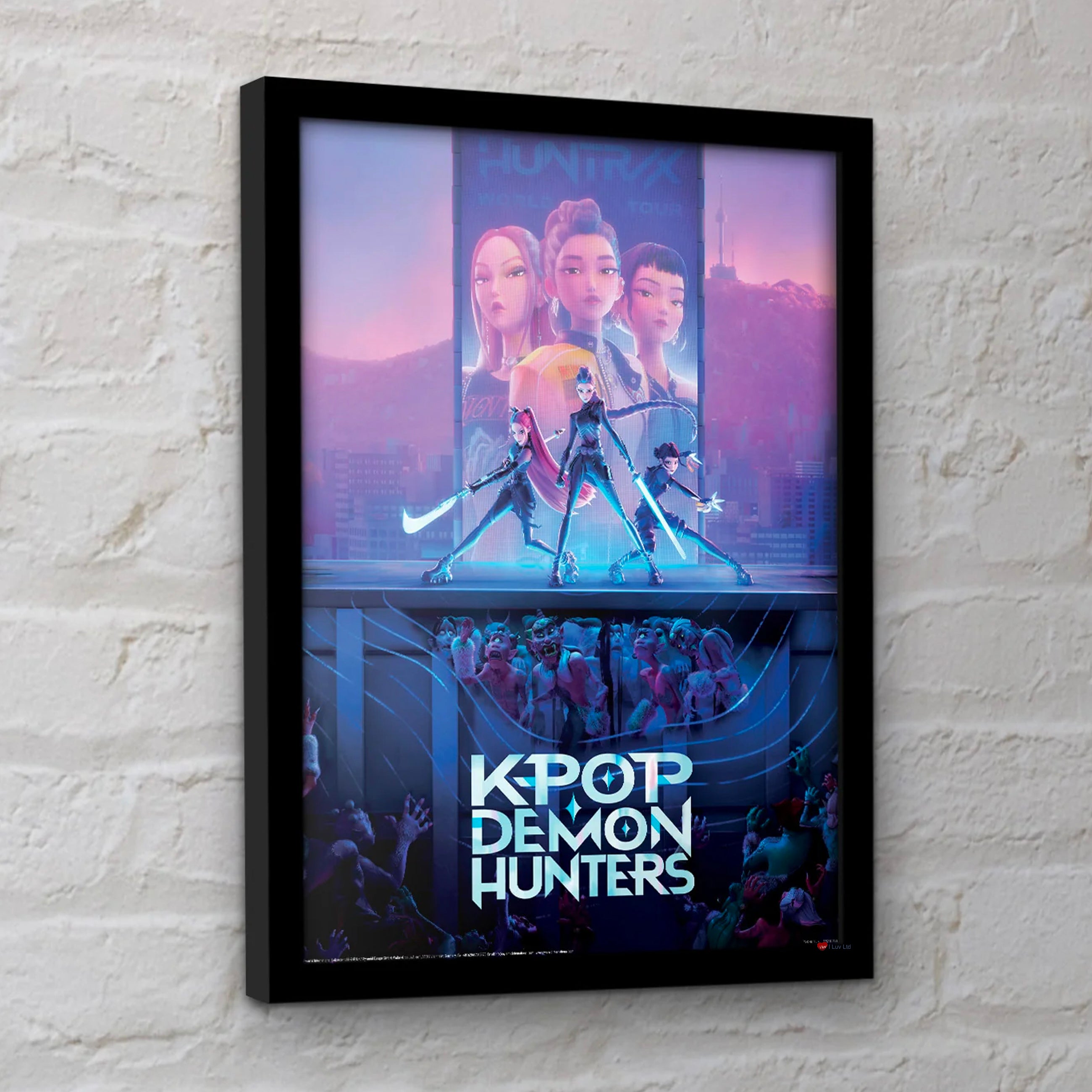 K-Pop Demon Hunters Huntrix Poster 30x40cm – Rumi Zoey Mira Key Art Wall Print Collectible