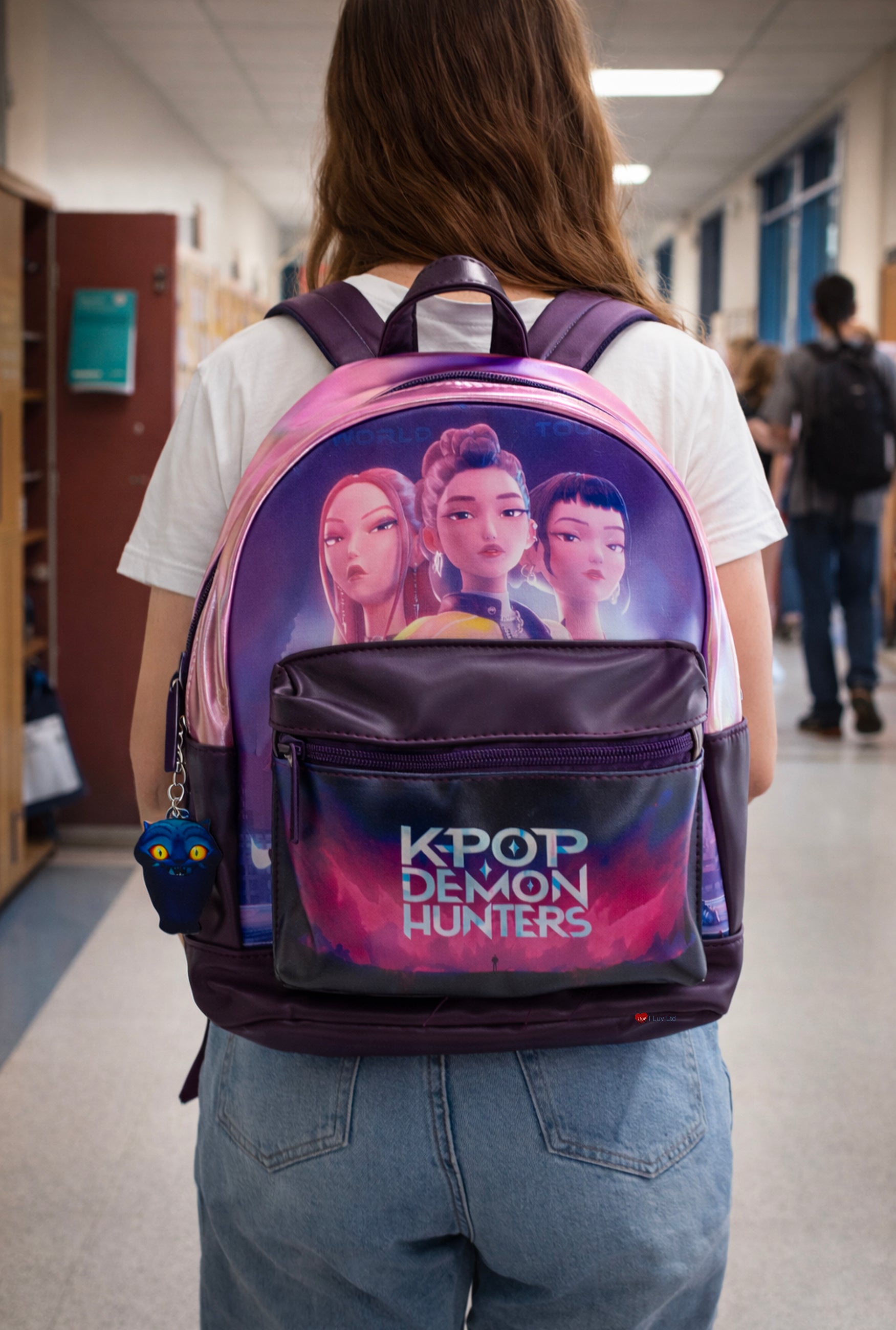 K-Pop Demon Hunters Huntrix Backpack – Rumi Zoey Mira School Travel Bag Fan Merchandise
