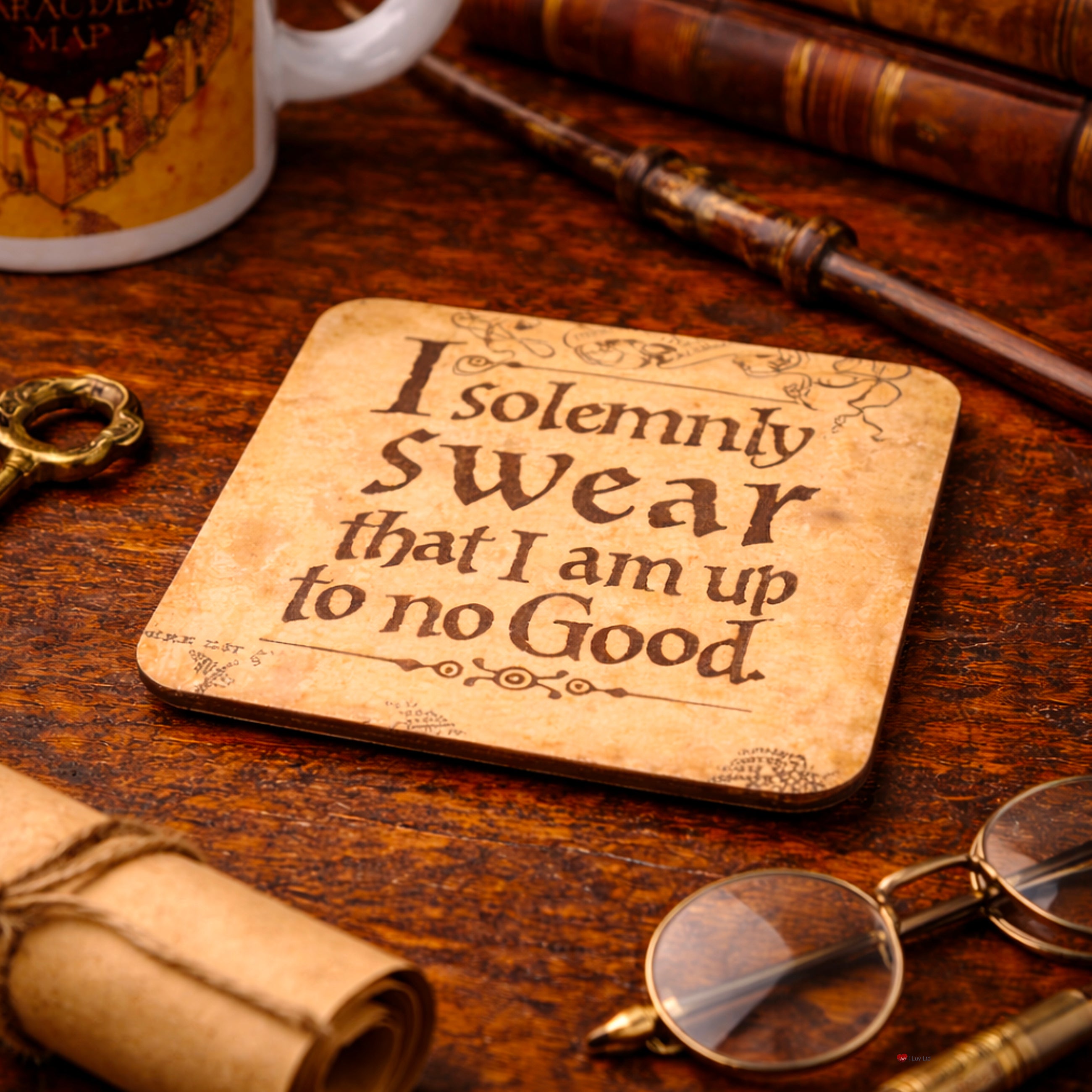 Harry Potter Marauders Map Gift Set – Mug Coaster & Keyring Hogwarts Collectible Gift Box