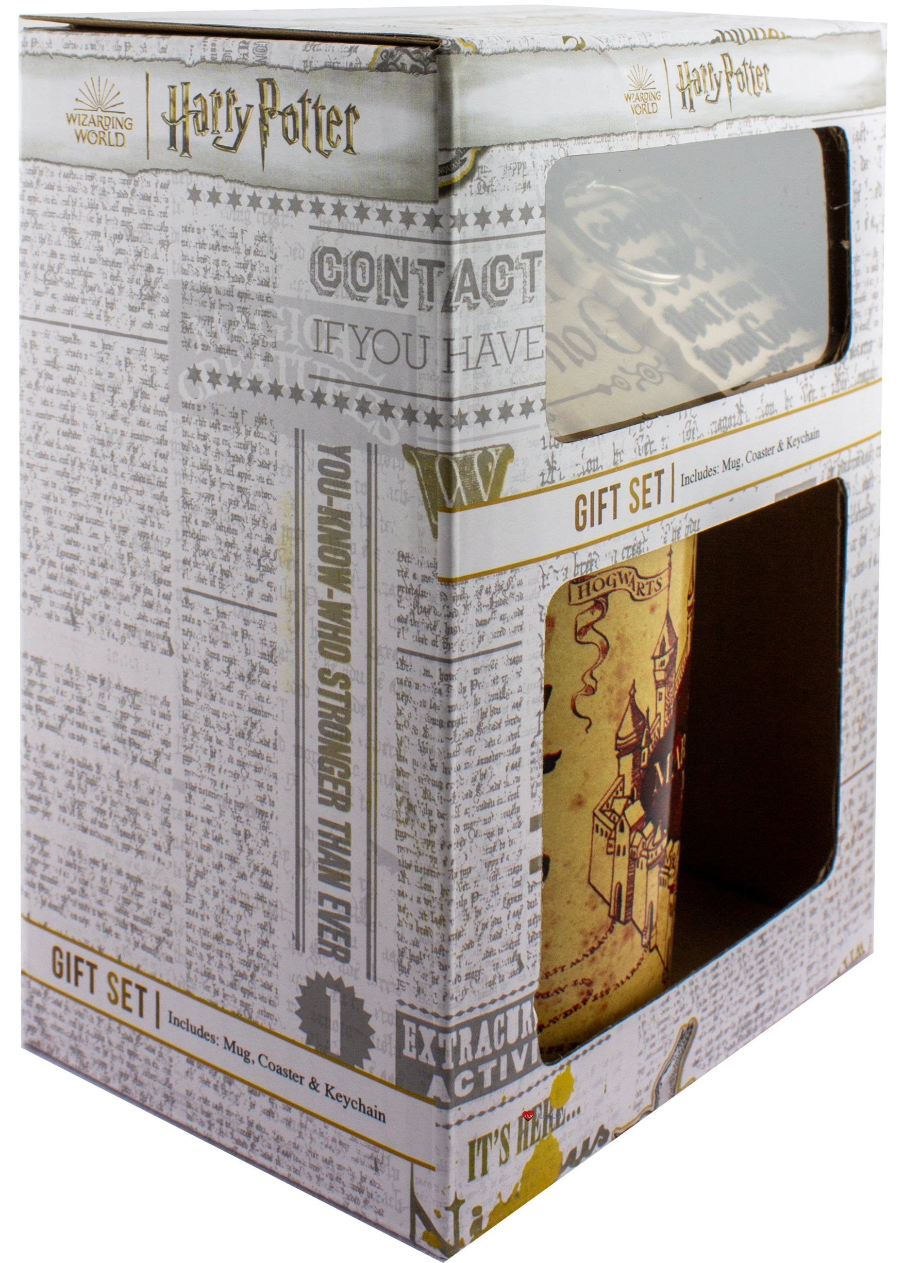 Harry Potter Marauders Map Gift Set – Mug Coaster & Keyring Hogwarts Collectible Gift Box