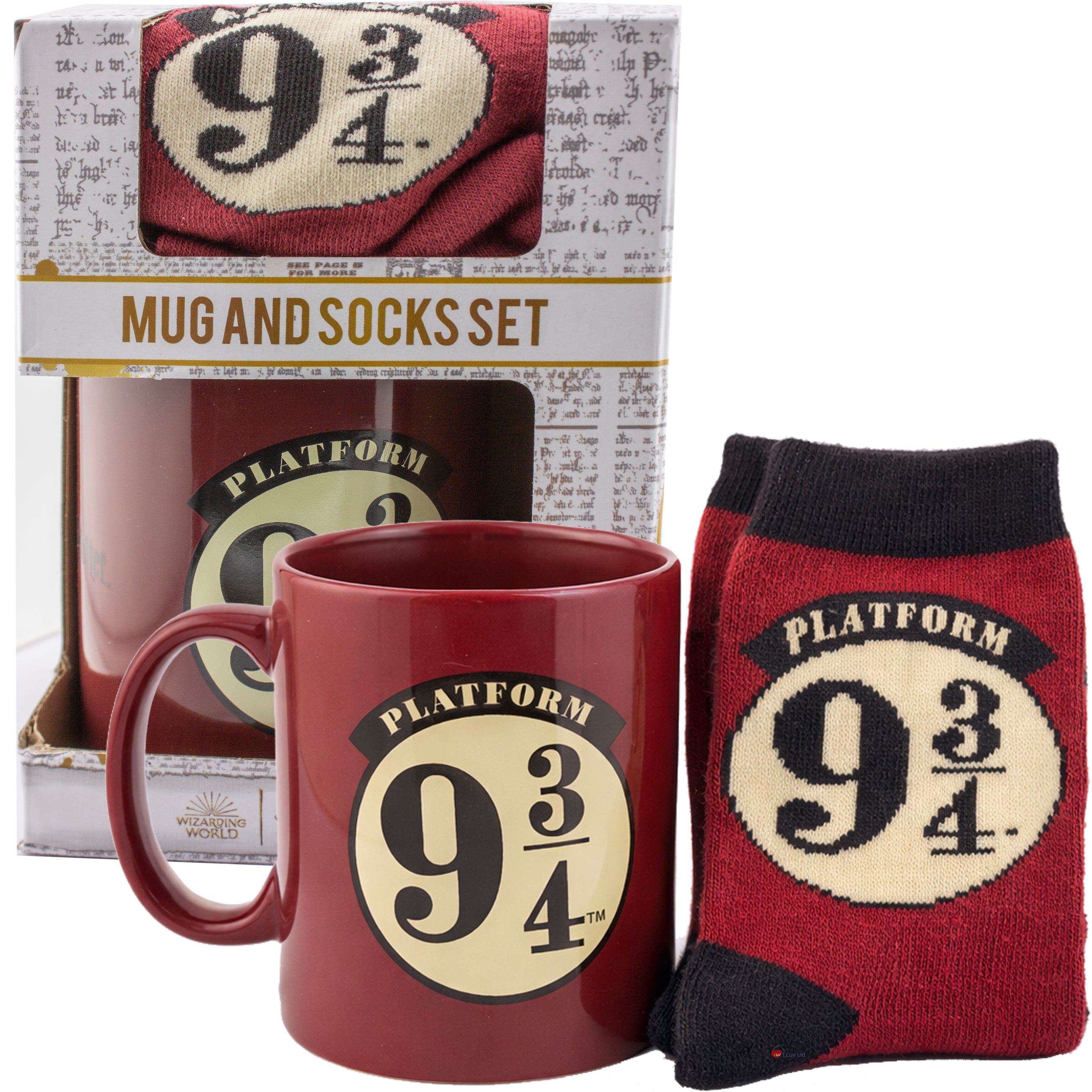 Harry Potter Platform 9 3/4 Mug and Socks Gift Set – Hogwarts Express Coffee Mug & Socks Set
