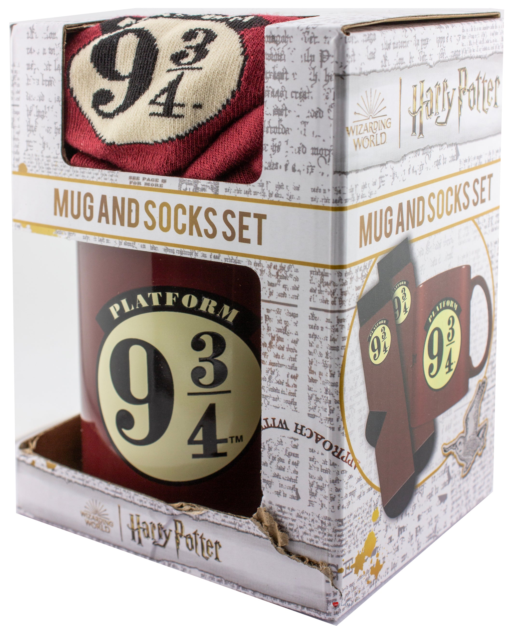 Harry Potter Platform 9 3/4 Mug and Socks Gift Set – Hogwarts Express Coffee Mug & Socks Set