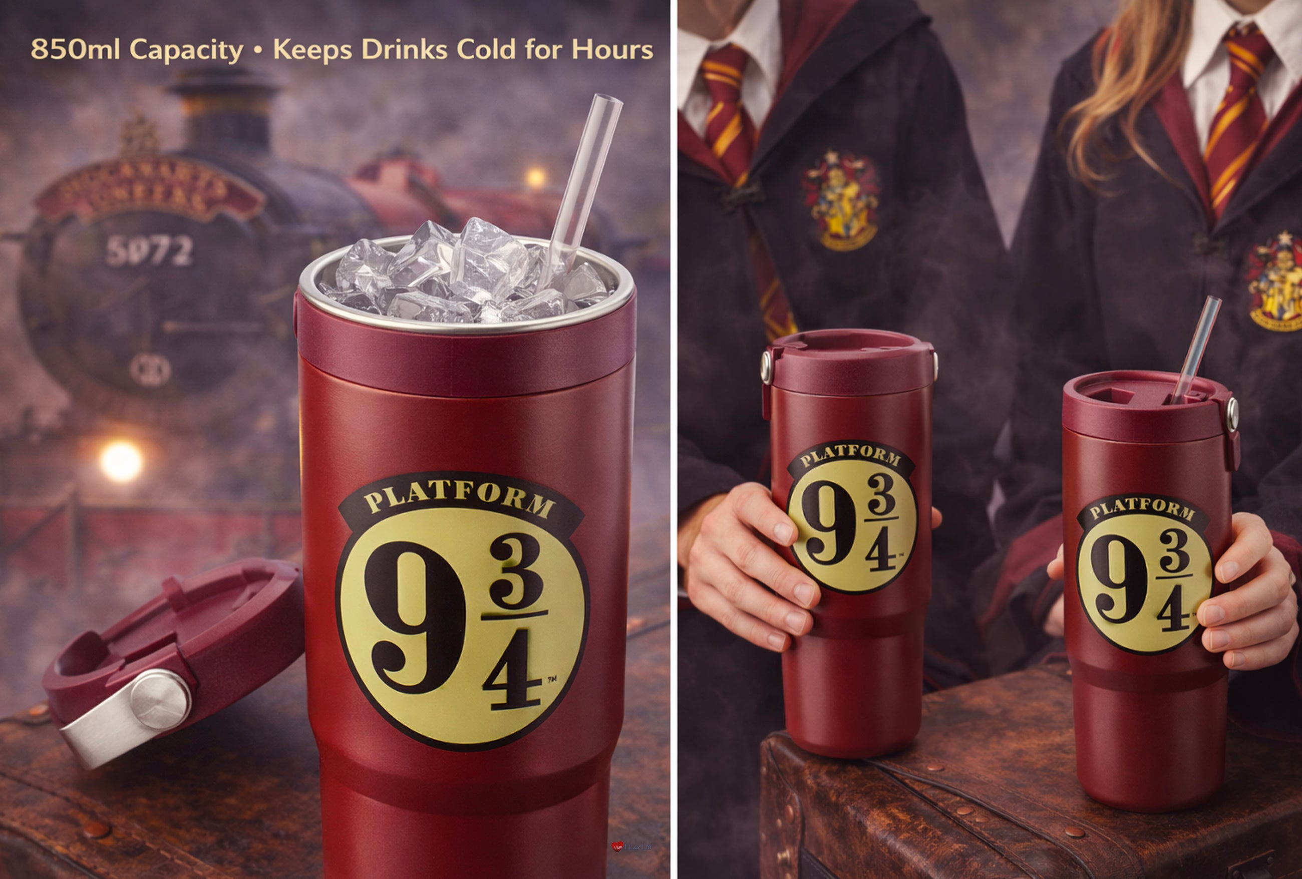 Harry Potter Platform 9 3/4 30 oz Tumbler Bottle – Hogwarts Express Travel Drink Bottle