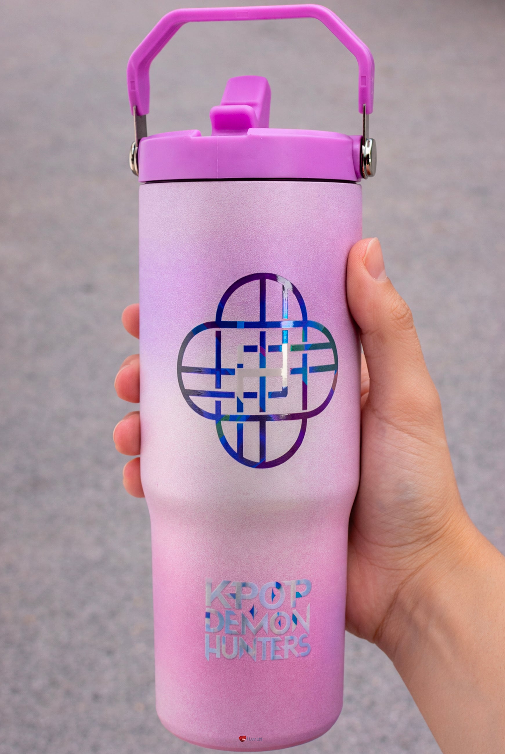 K-Pop Demon Hunters Huntrix Logo 30 oz Tumbler Bottle – Large Drinks Cup Travel Water Bottle