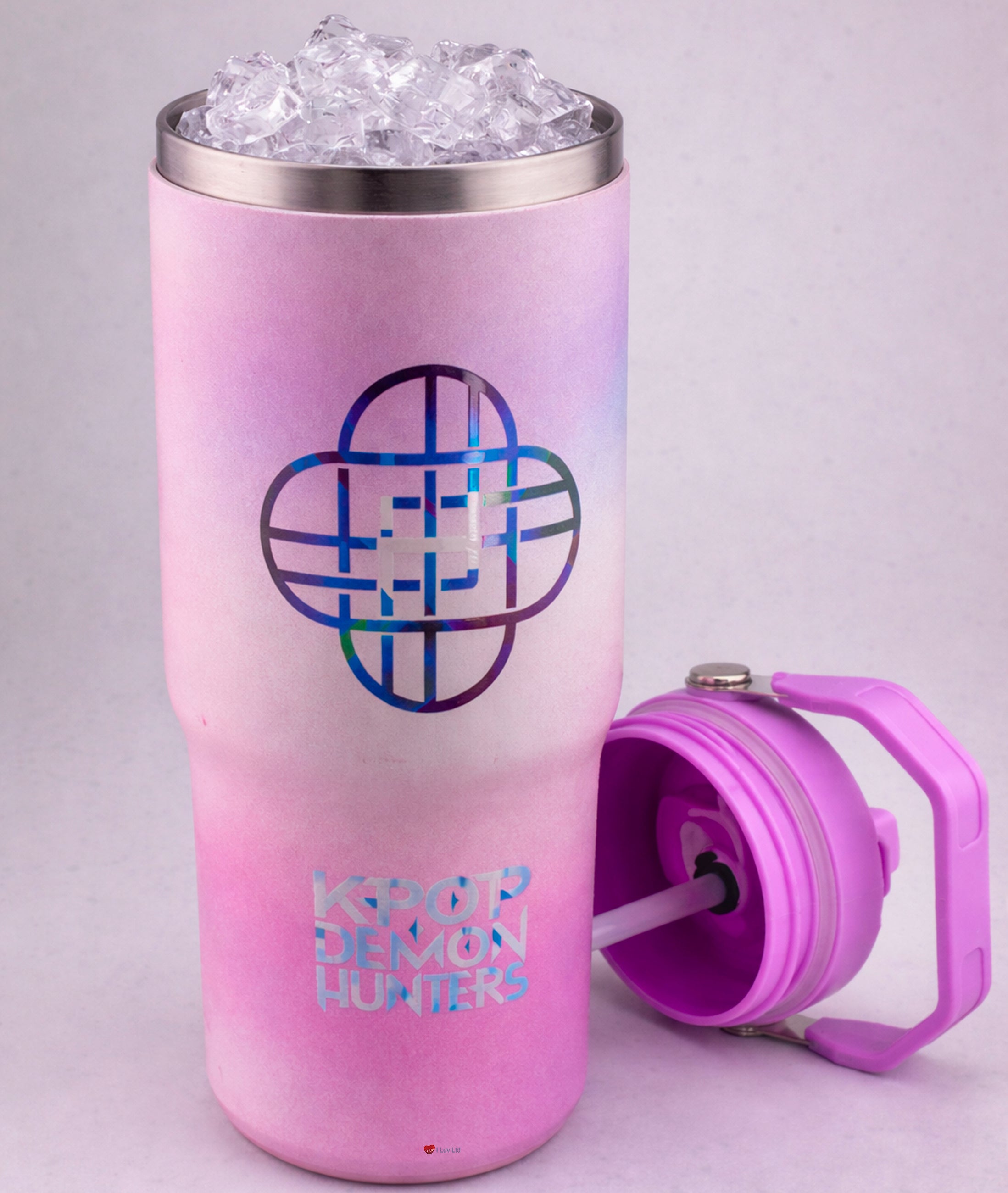 K-Pop Demon Hunters Huntrix Logo 30 oz Tumbler Bottle – Large Drinks Cup Travel Water Bottle
