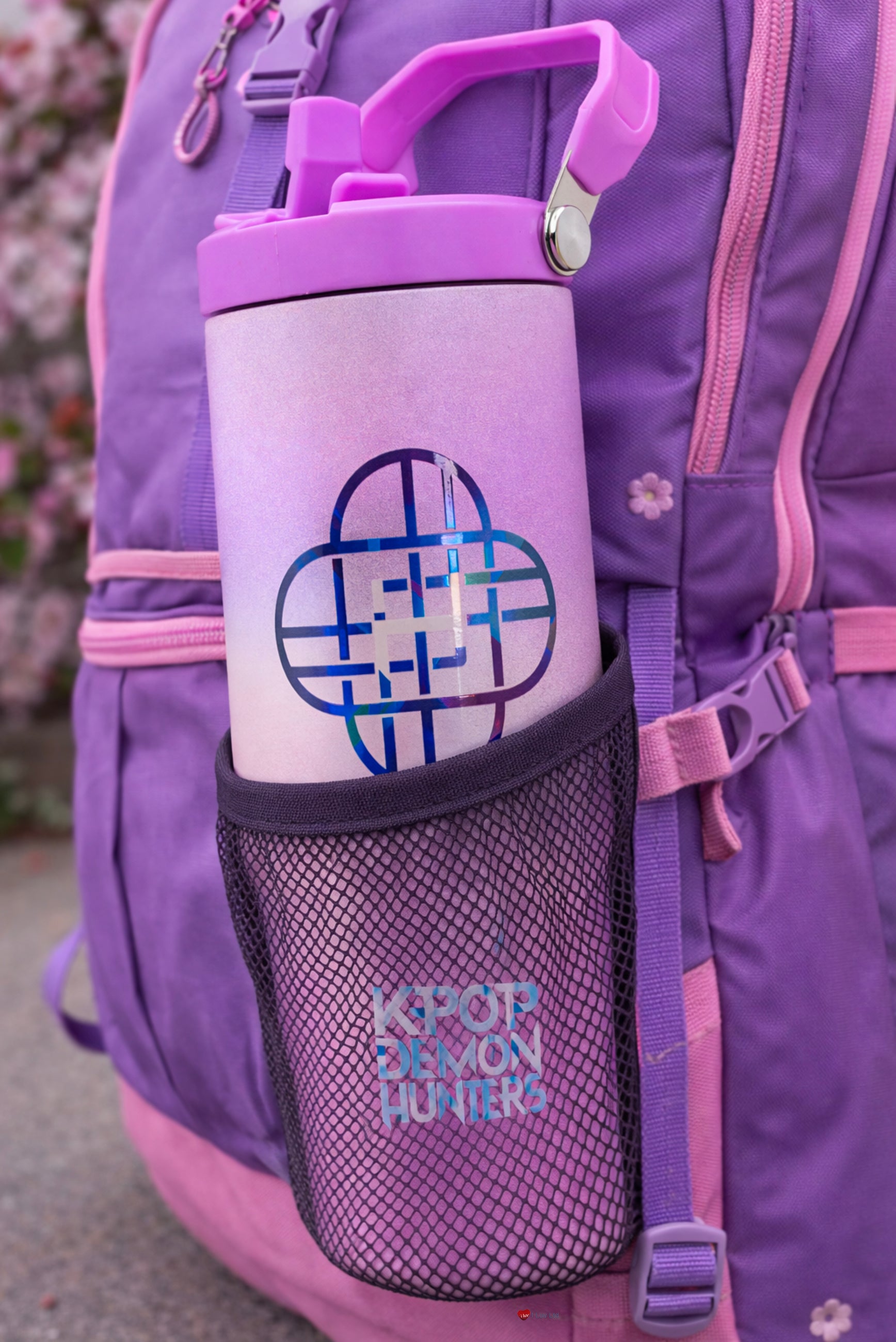 K-Pop Demon Hunters Huntrix Logo 30 oz Tumbler Bottle – Large Drinks Cup Travel Water Bottle