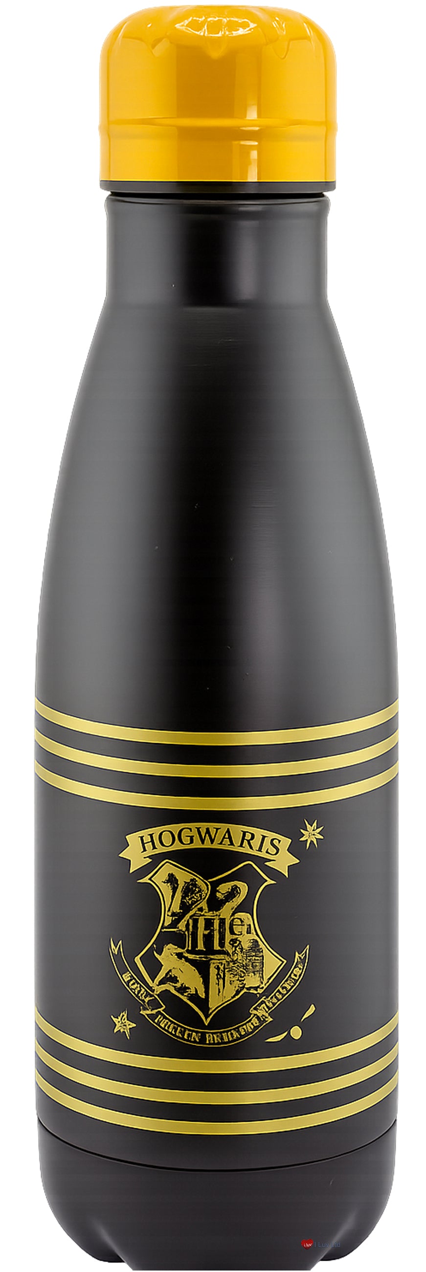Harry Potter Hogwarts Crest Water Bottle – Wizarding World Drinks Bottle Black Gold Design