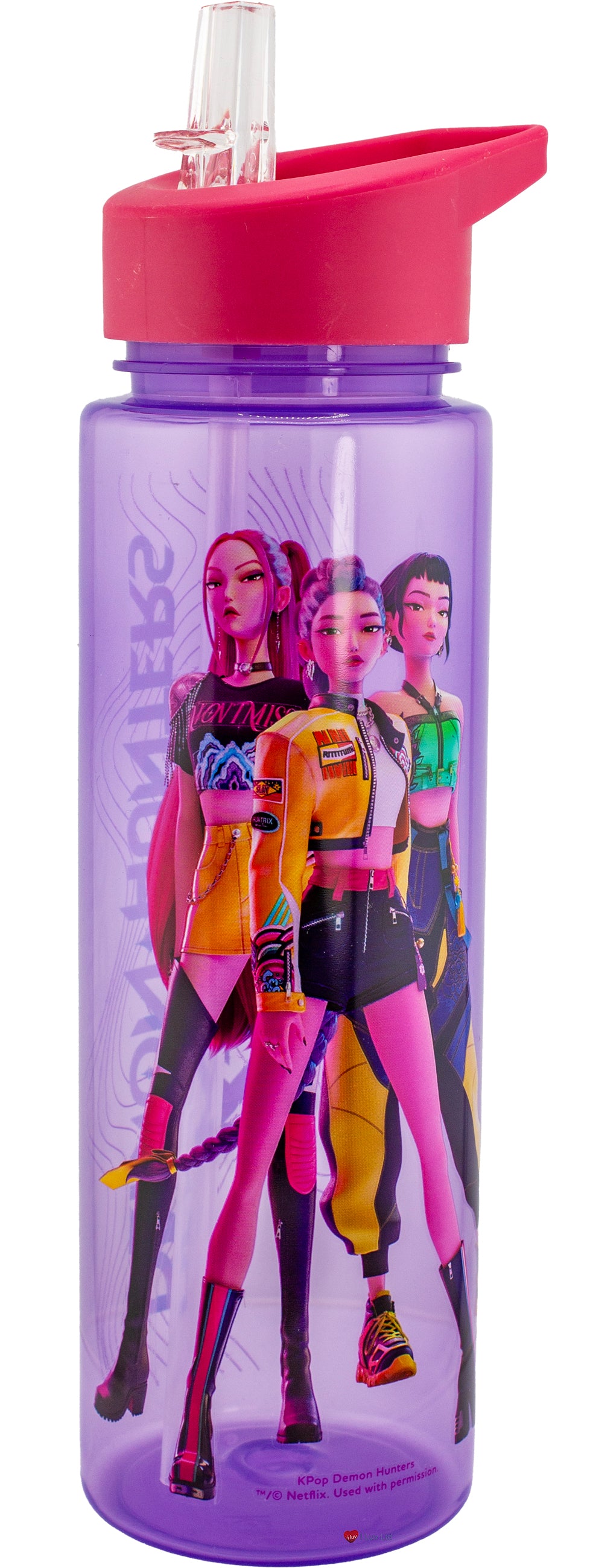 K-Pop Demon Hunters Huntrix Trio Water Bottle – Rumi Zoey Mira Kids Drinks Bottle with Straw Lid