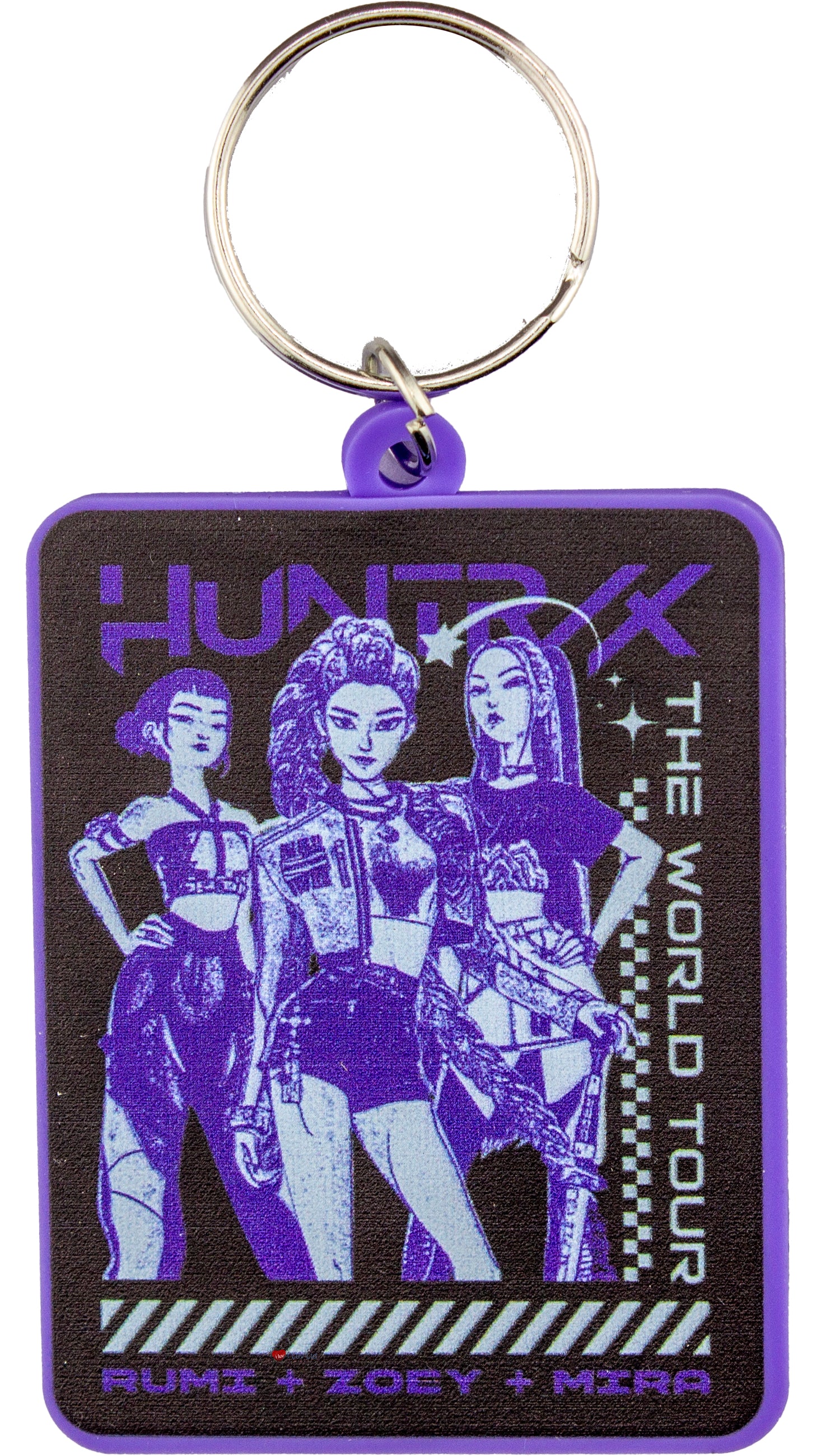 K-Pop Demon Hunters Huntrix Group PVC Keychain – Rumi Zoey Mira World Tour Bag Charm Collectible Keyring