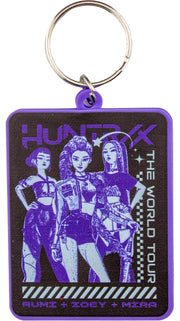 K-Pop Demon Hunters Huntrix Group PVC Keychain – Rumi Zoey Mira World Tour Bag Charm Collectible Keyring