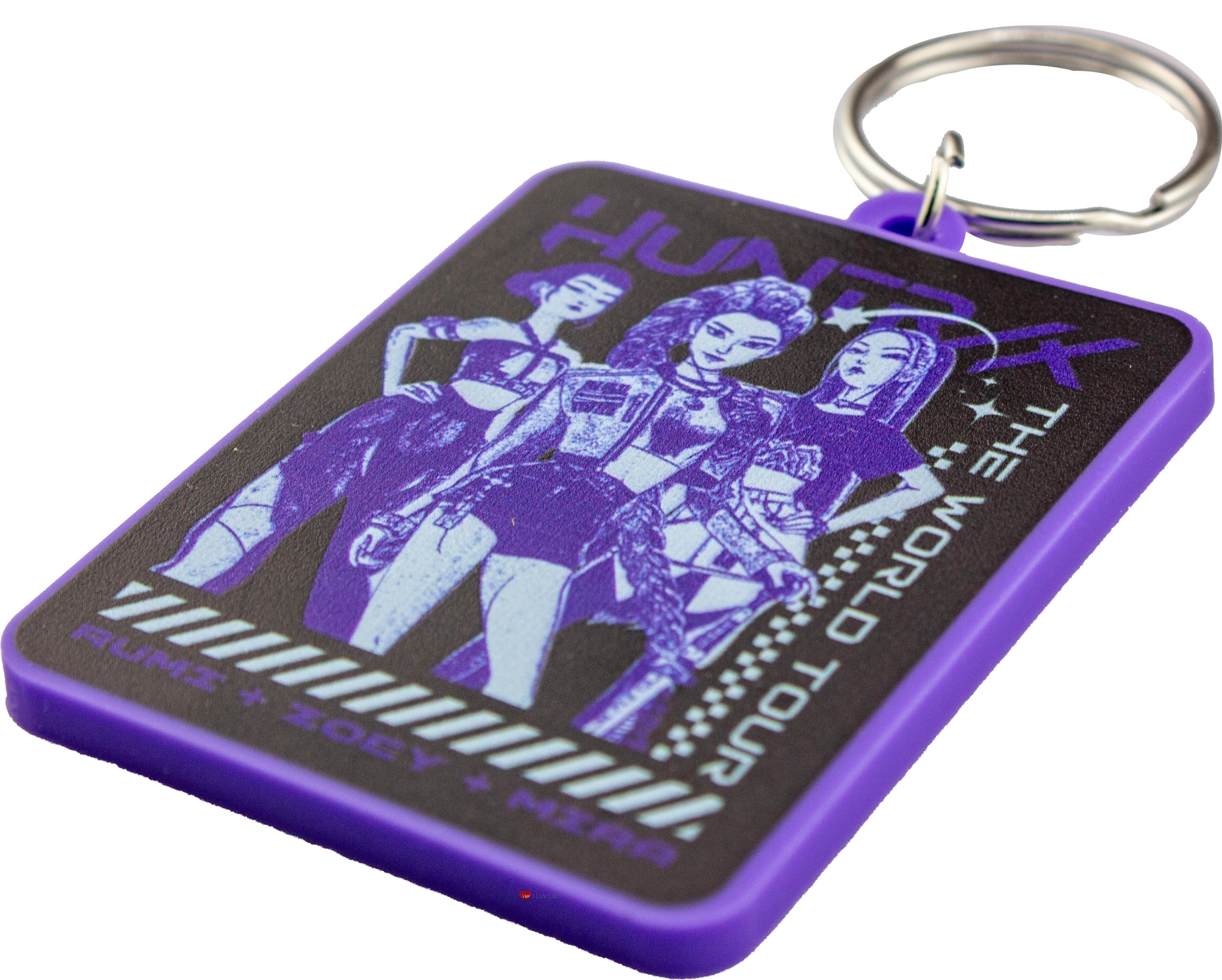K-Pop Demon Hunters Huntrix Group PVC Keychain – Rumi Zoey Mira World Tour Bag Charm Collectible Keyring