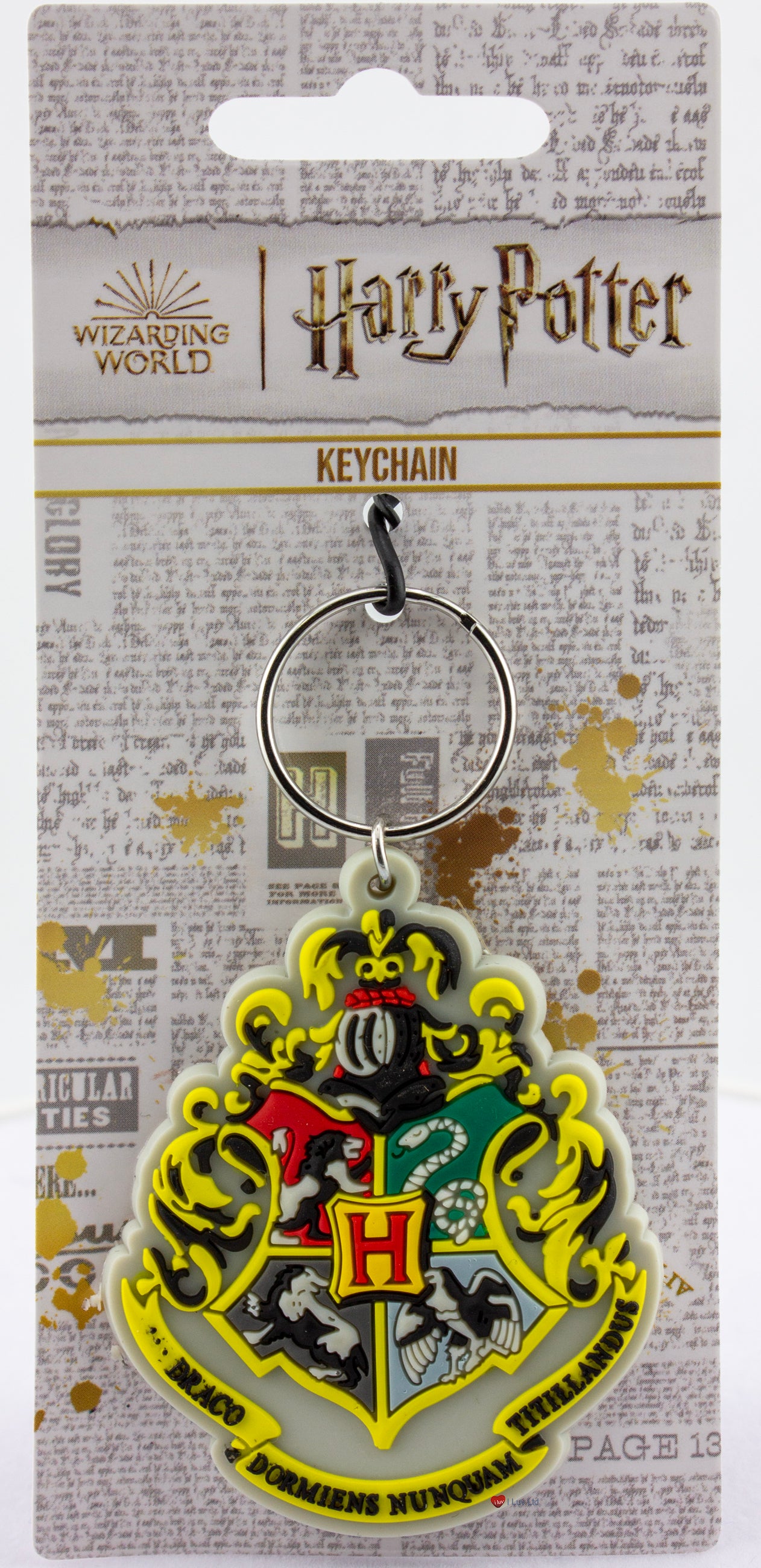Harry Potter Hogwarts Crest Rubber Keychain – Wizarding World Keyring Collectible Charm