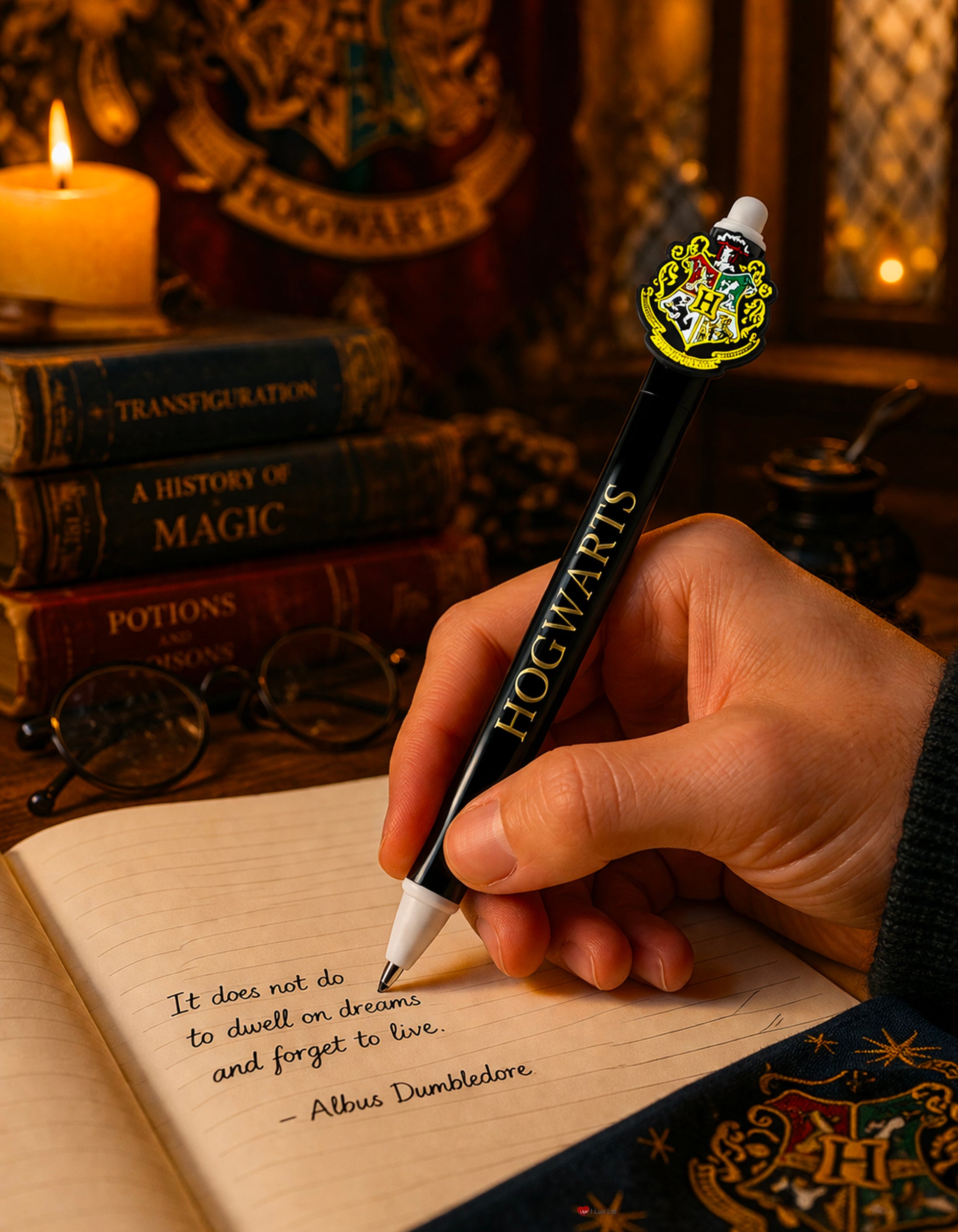 Harry Potter Hogwarts Houses Erasable Gel Pen – Black Pen Hogwarts House