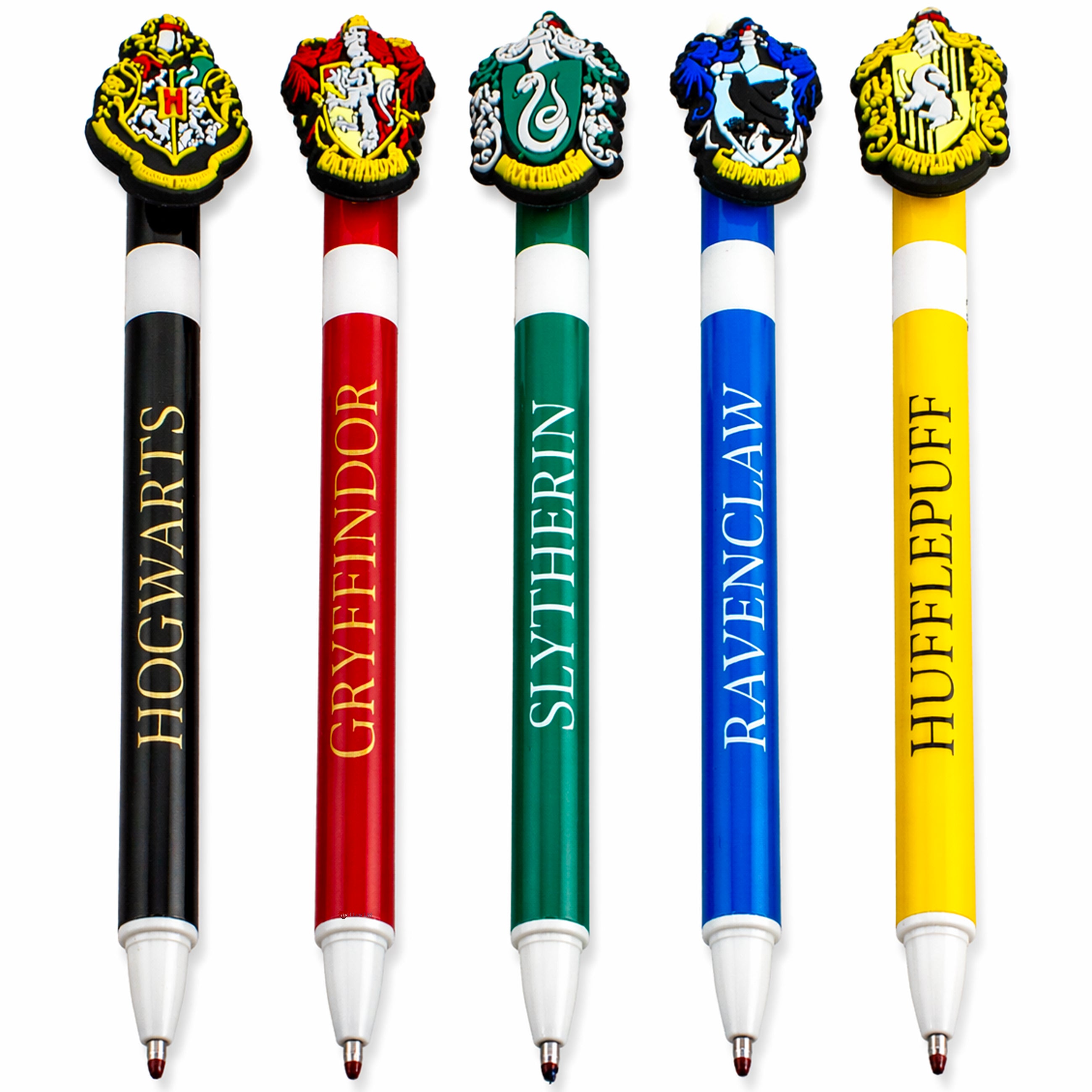 Harry Potter Hogwarts Houses Erasable Gel Pen Set of 5 – Red Gryffindor Black Hogwarts Yellow Hufflepuff Blue Ravenclaw Green Slytherin