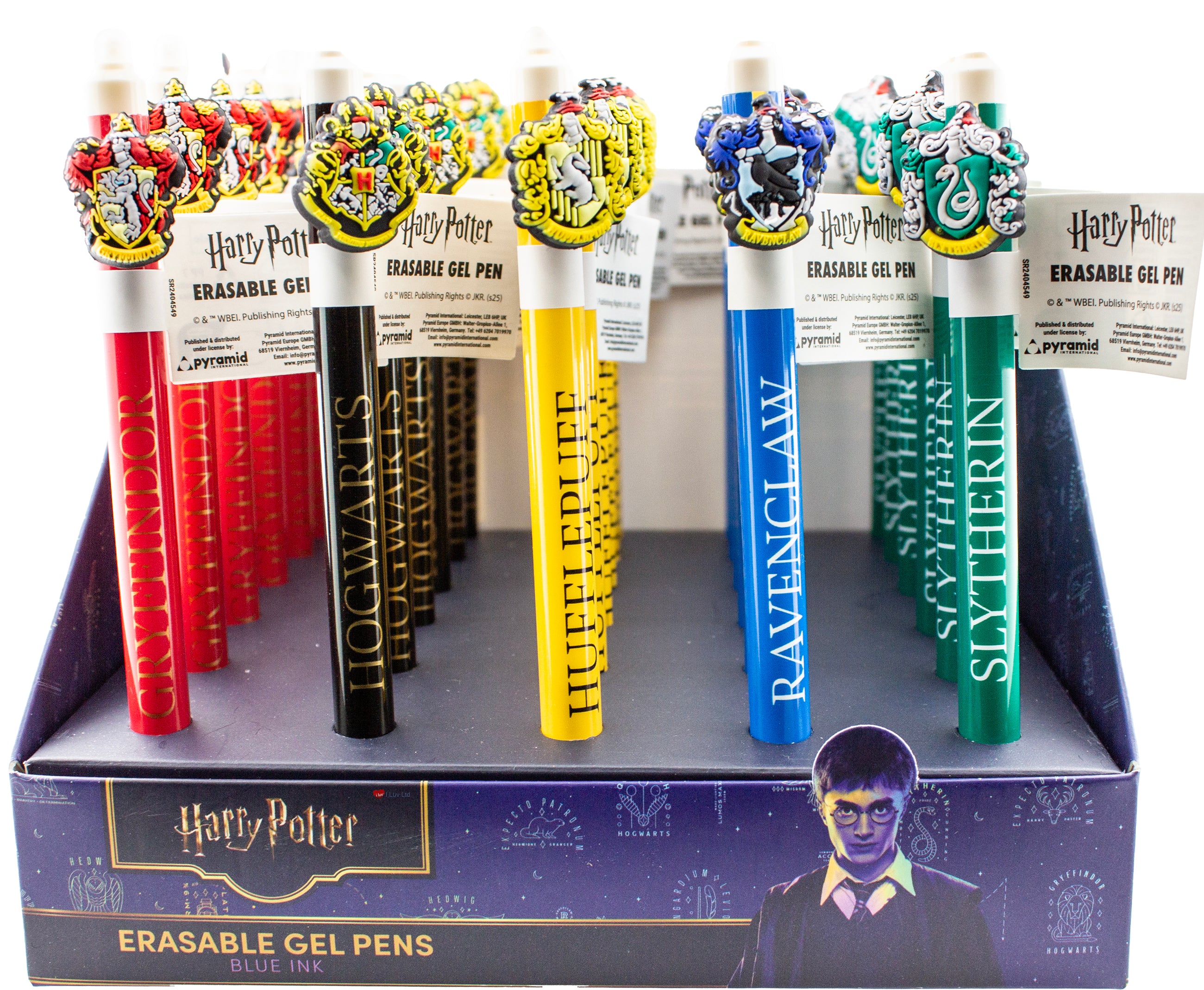 Harry Potter Hogwarts Houses Erasable Gel Pen Set of 5 – Red Gryffindor Black Hogwarts Yellow Hufflepuff Blue Ravenclaw Green Slytherin