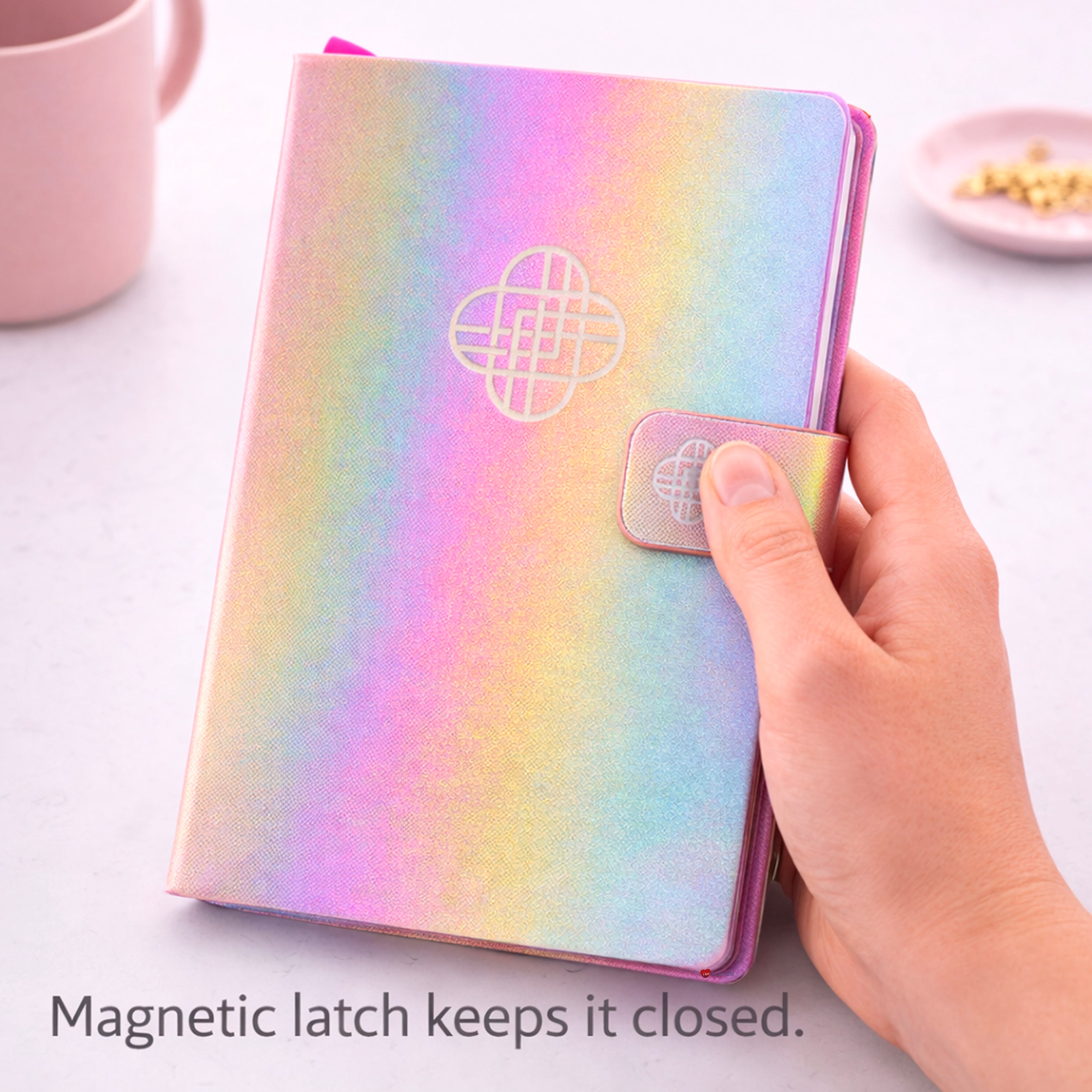 K-Pop Demon Hunters Huntrix Iridescent Notebook – Logo Journal Writing Book Collectible Stationery