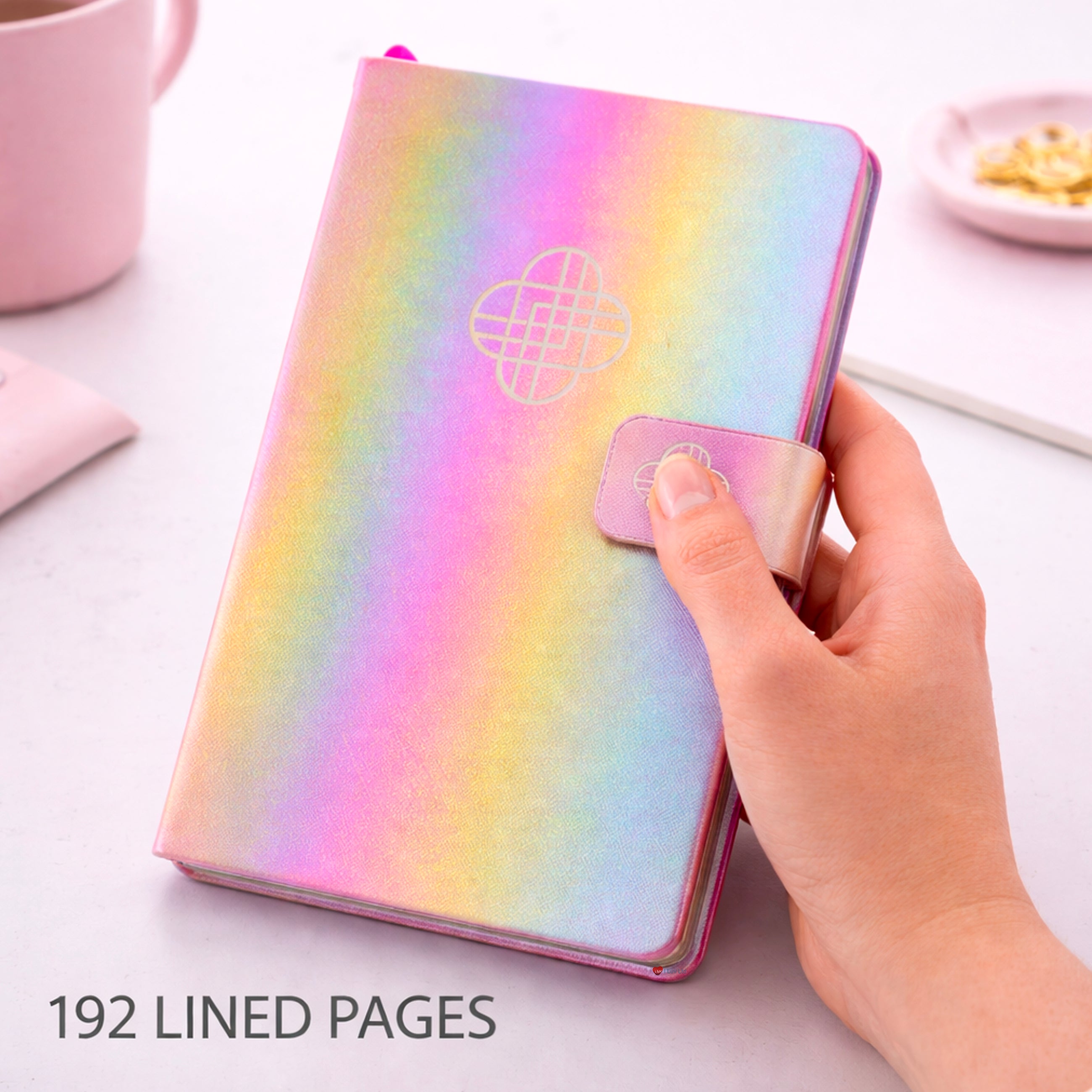 K-Pop Demon Hunters Huntrix Iridescent Notebook – Logo Journal Writing Book Collectible Stationery