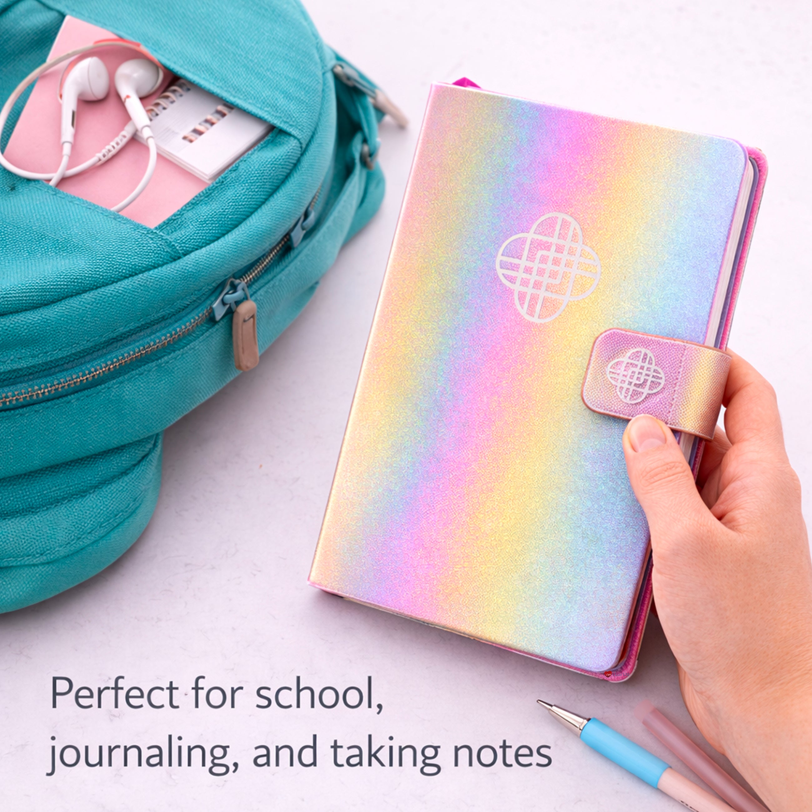 K-Pop Demon Hunters Huntrix Iridescent Notebook – Logo Journal Writing Book Collectible Stationery