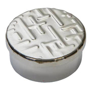 Small Pewter Trinket Box with Metropolitan Design Perfect for Engraving