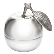 Pewter Apple Shaped Trinket Box with Stem and Leaf Perfect for Engraving