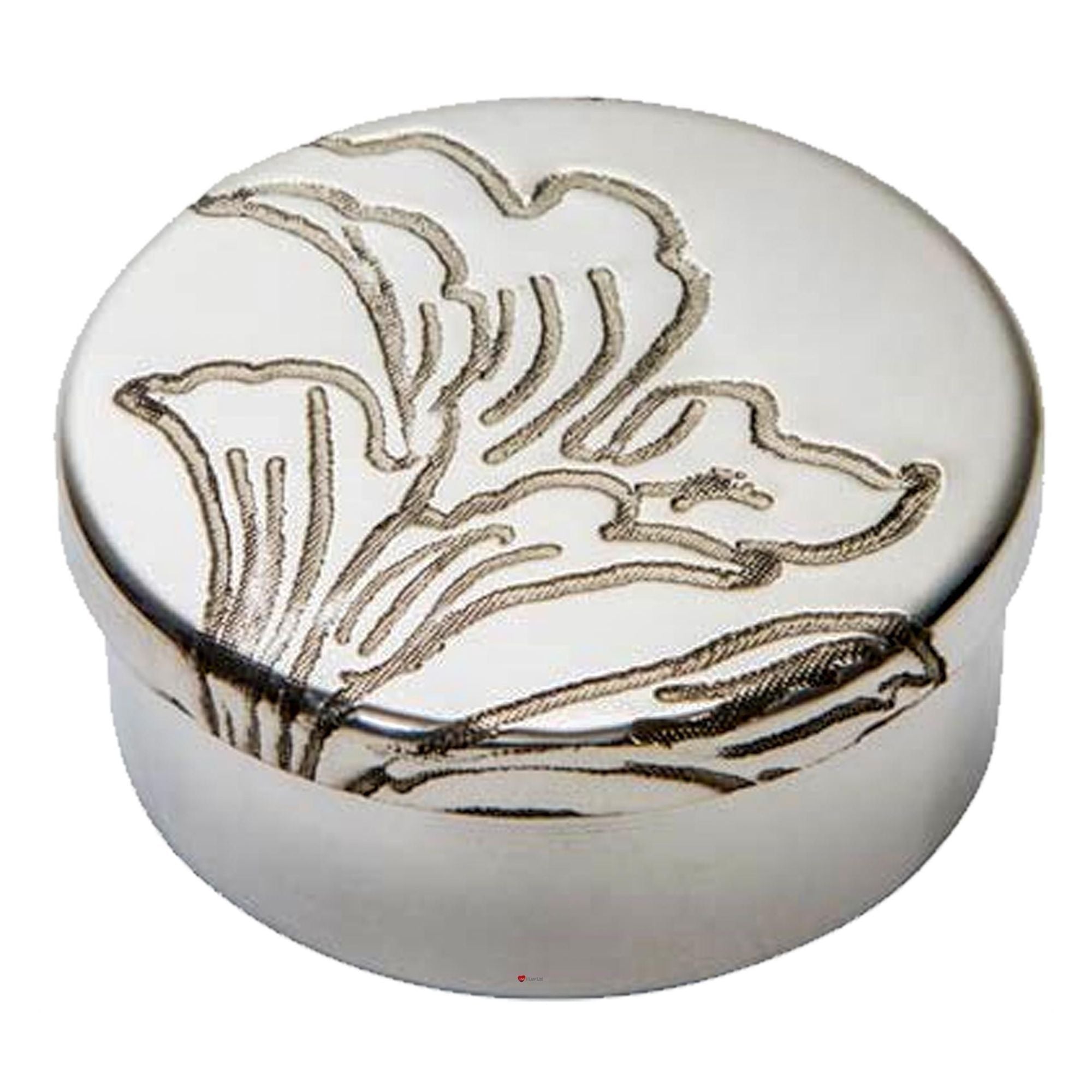 Small Pewter Trinket Box with Acanthus Pattern Perfect for Engraving